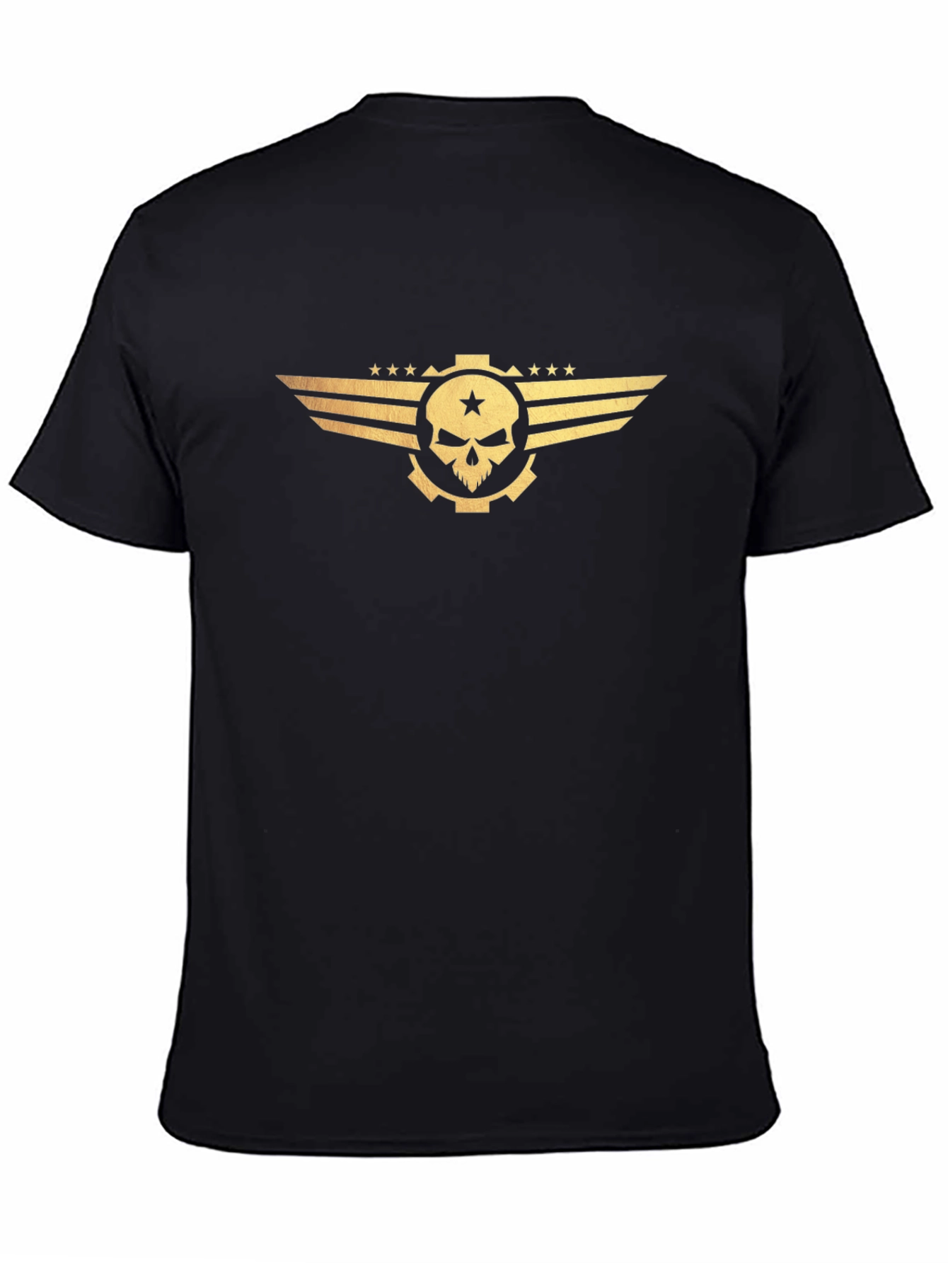 Skull Gear Wings Graphic Tee - Bold Statement Shirt