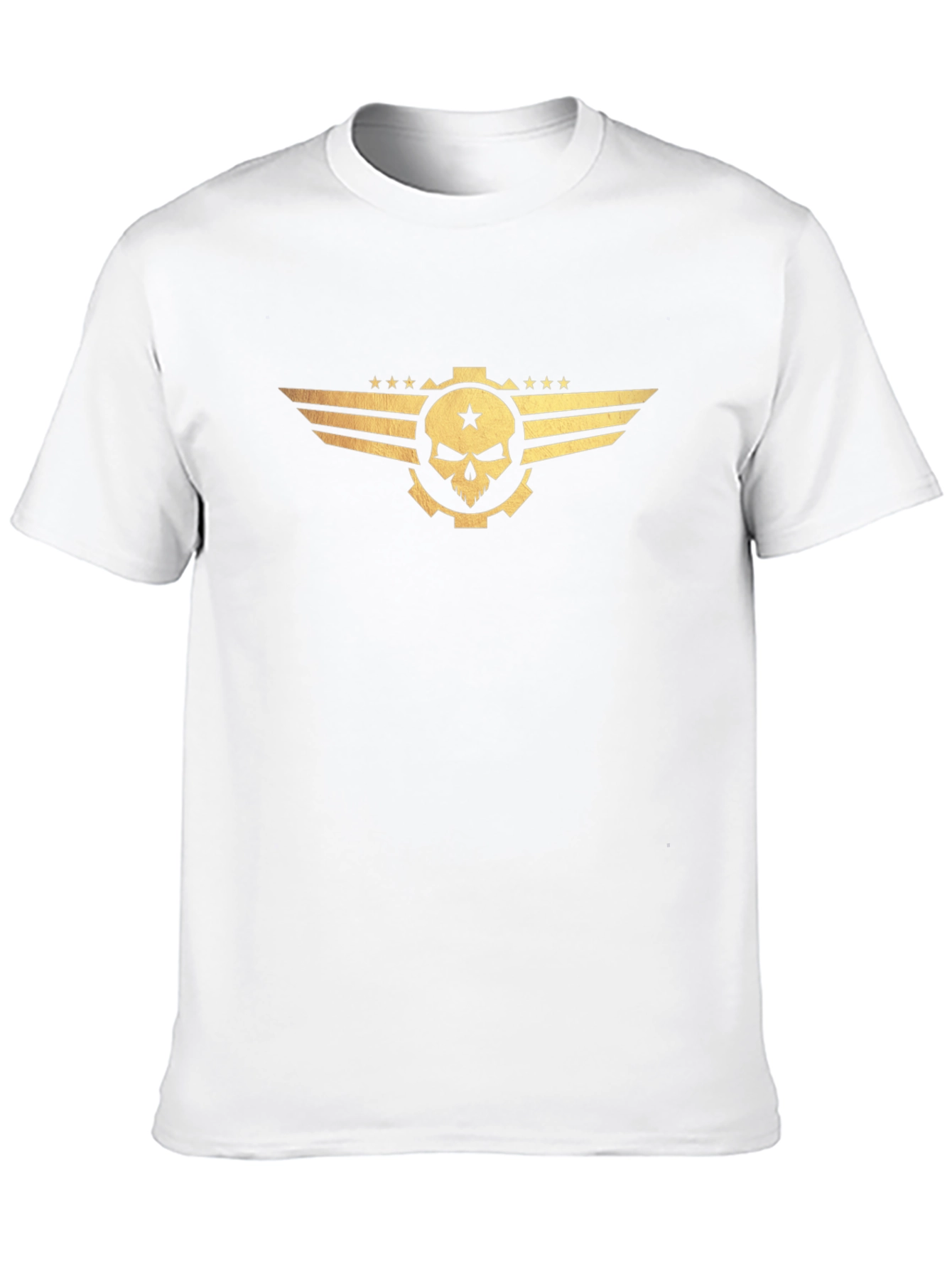 Skull Gear Wings Graphic Tee - Bold Statement Shirt