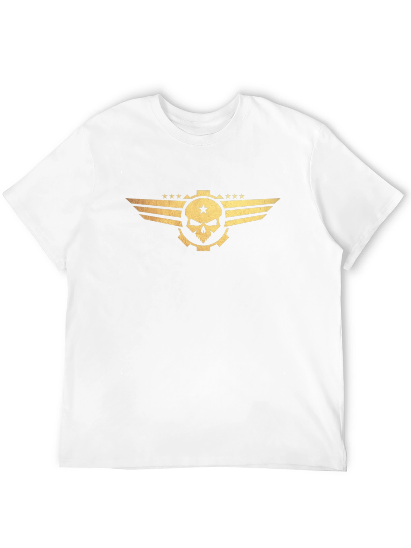 Skull Gear Wings Graphic Tee - Bold Statement Shirt