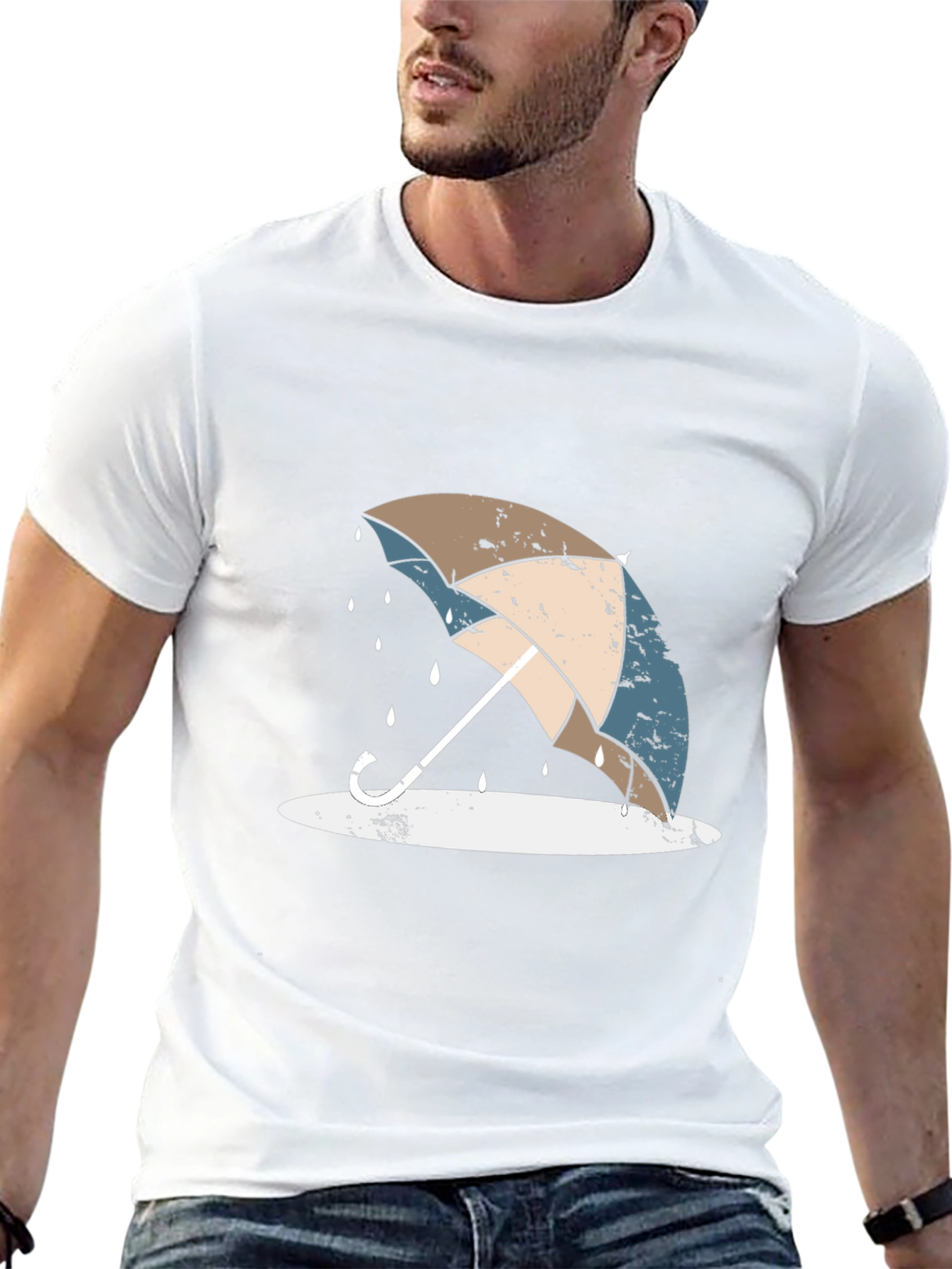 Umbrella Graphic Tee - Black Casual T-Shirt