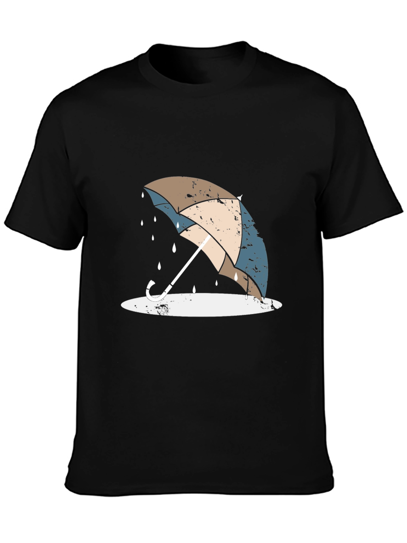 Umbrella Graphic Tee - Black Casual T-Shirt