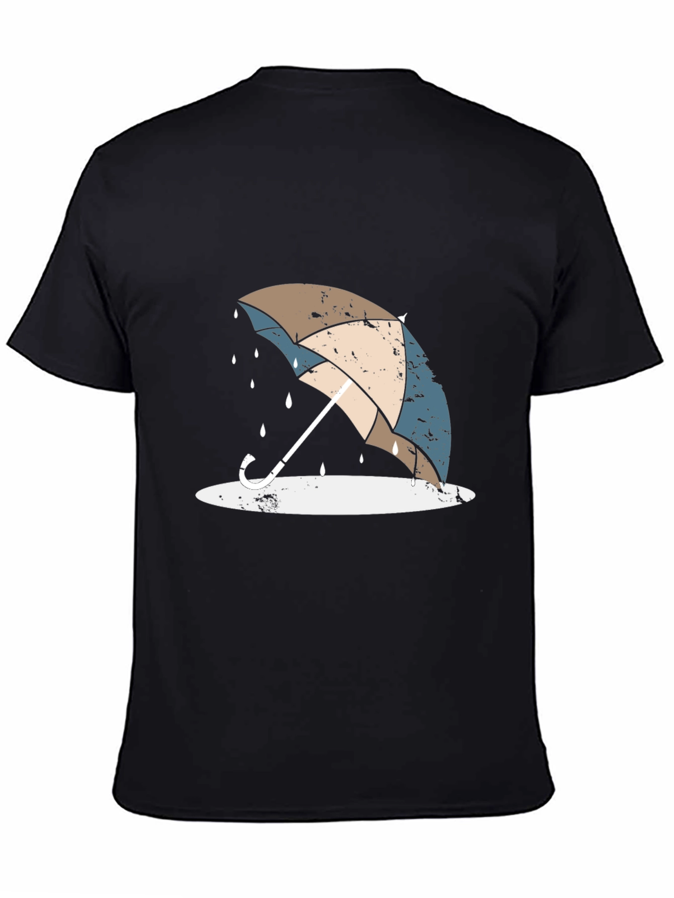Umbrella Graphic Tee - Black Casual T-Shirt