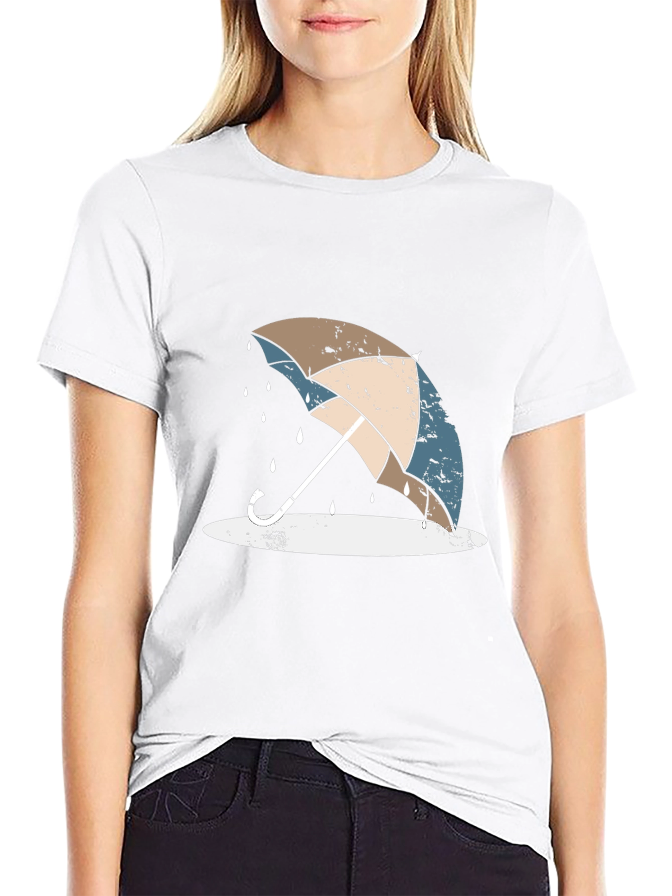 Umbrella Graphic Tee - Black Casual T-Shirt