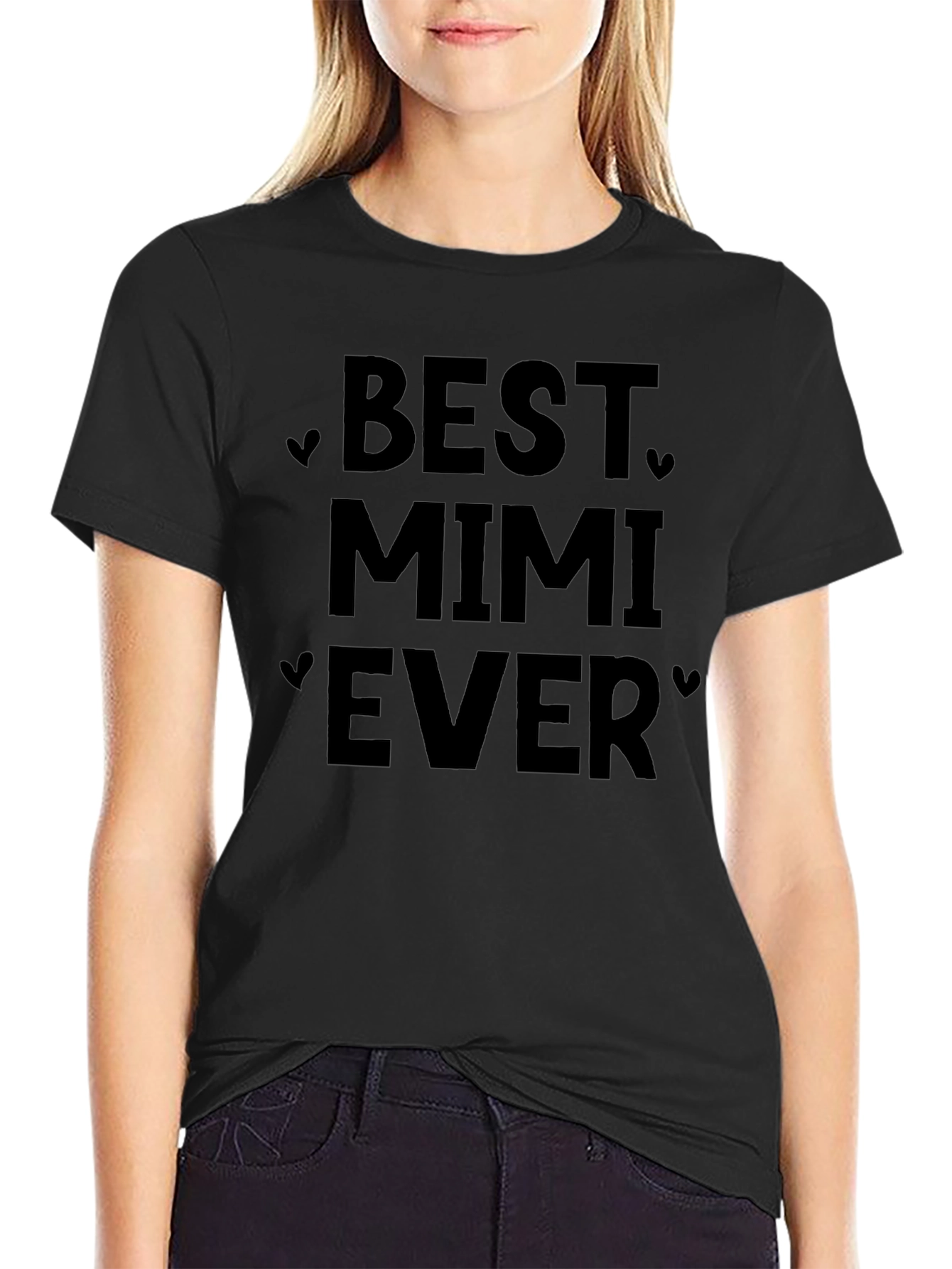 Best Mimi Ever Black Crewneck T-Shirt