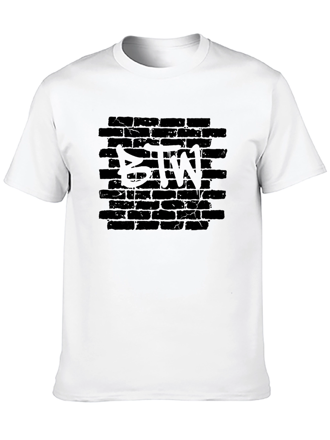 BTW Brick Wall Graphic Tee - Trendy Streetwear