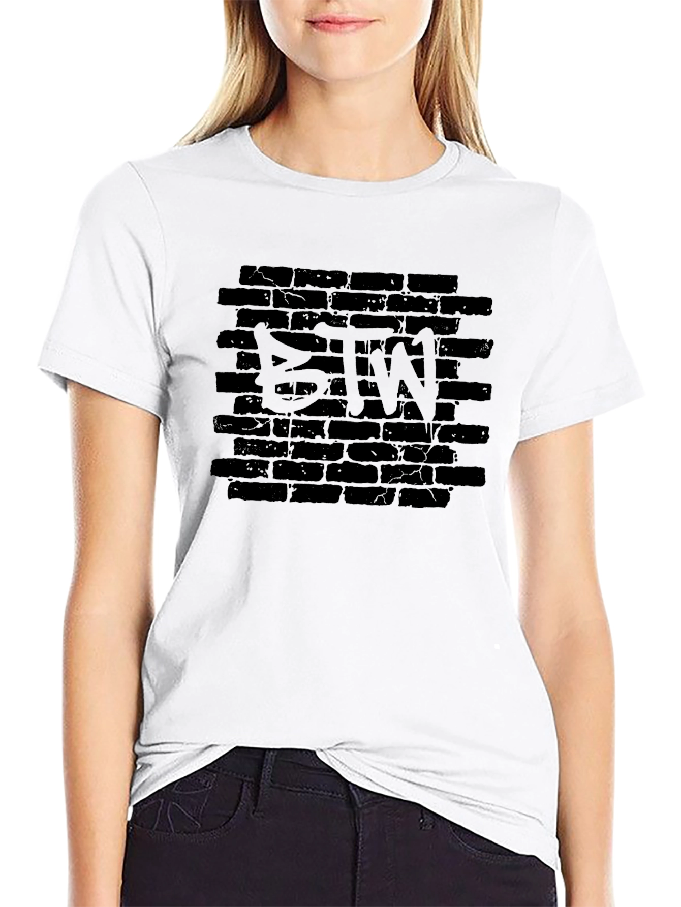 BTW Brick Wall Graphic Tee - Trendy Streetwear