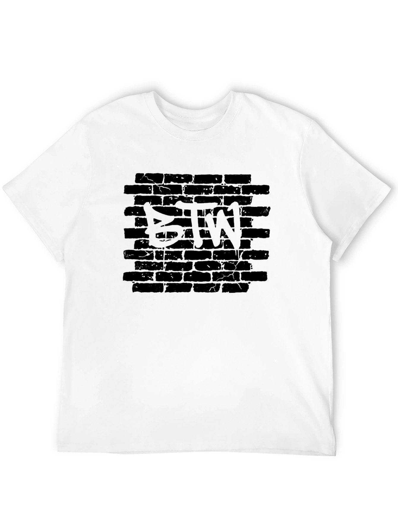 BTW Brick Wall Graphic Tee - Trendy Streetwear
