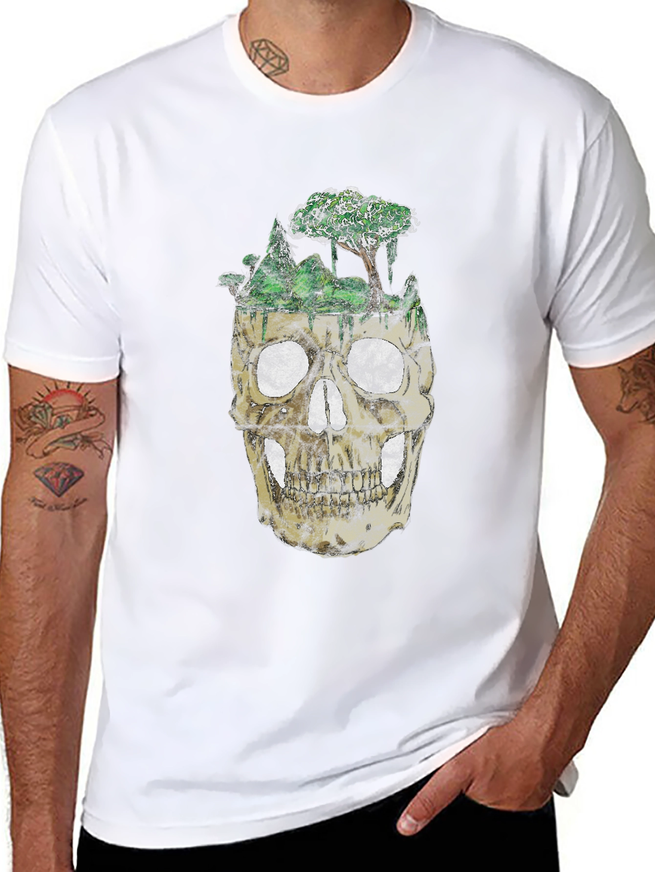 Skull Forest Graphic Tee - Black