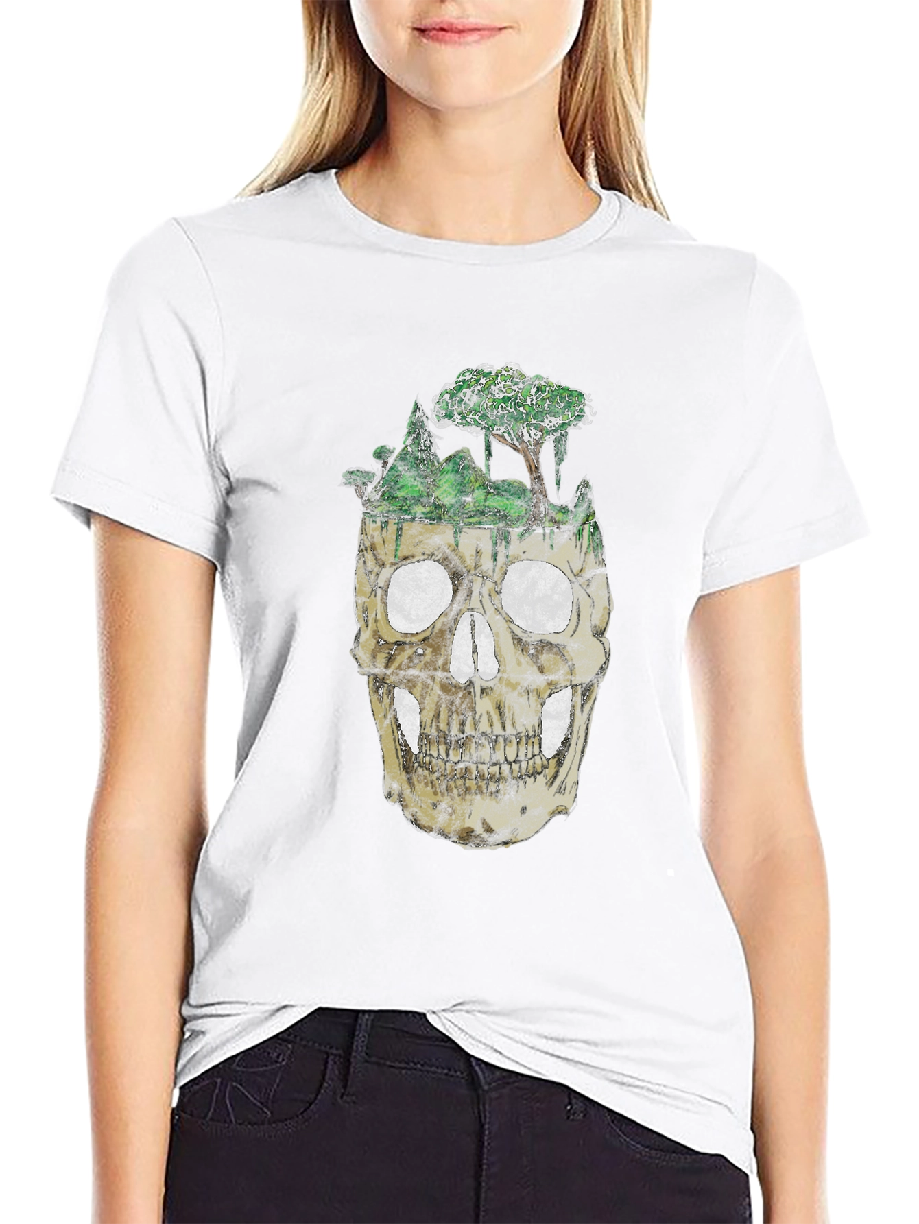 Skull Forest Graphic Tee - Black