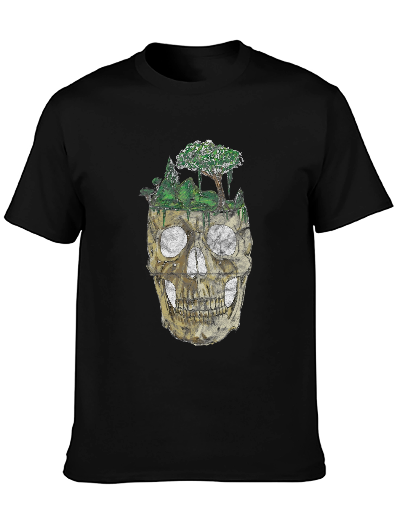 Skull Forest Graphic Tee - Black