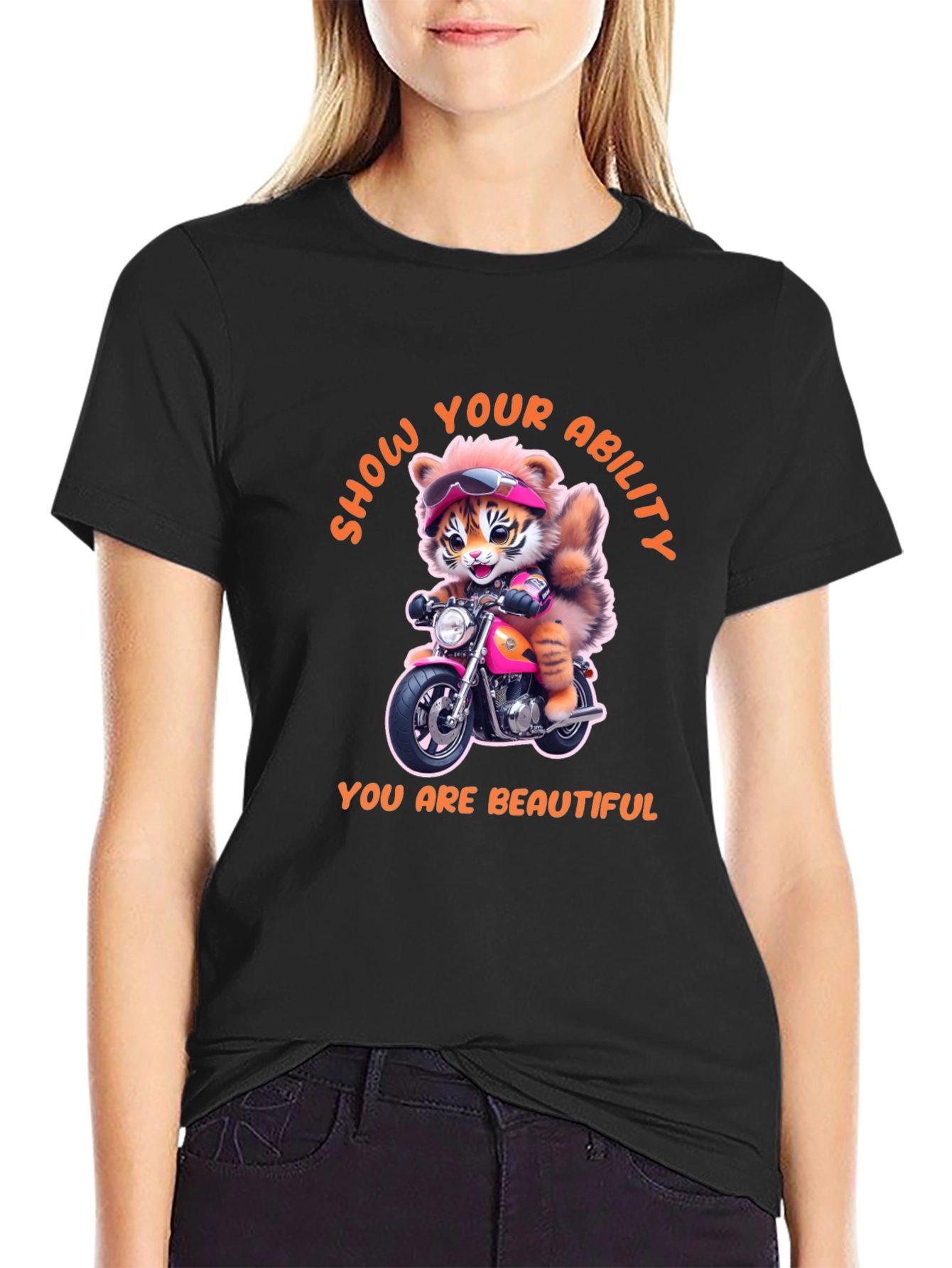 Motorcycle Tiger Graphic Tee - Show Your Ability