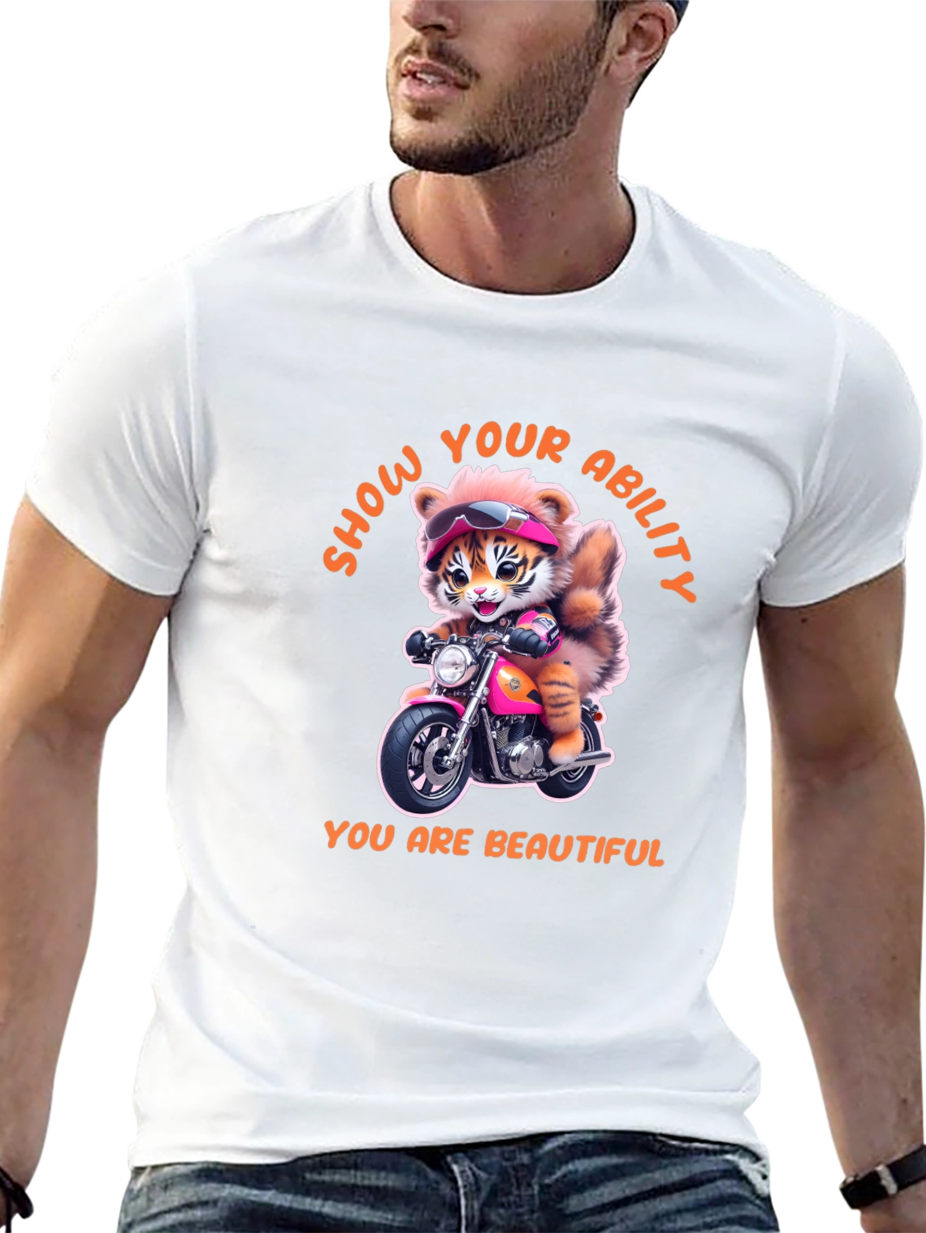 Motorcycle Tiger Graphic Tee - Show Your Ability