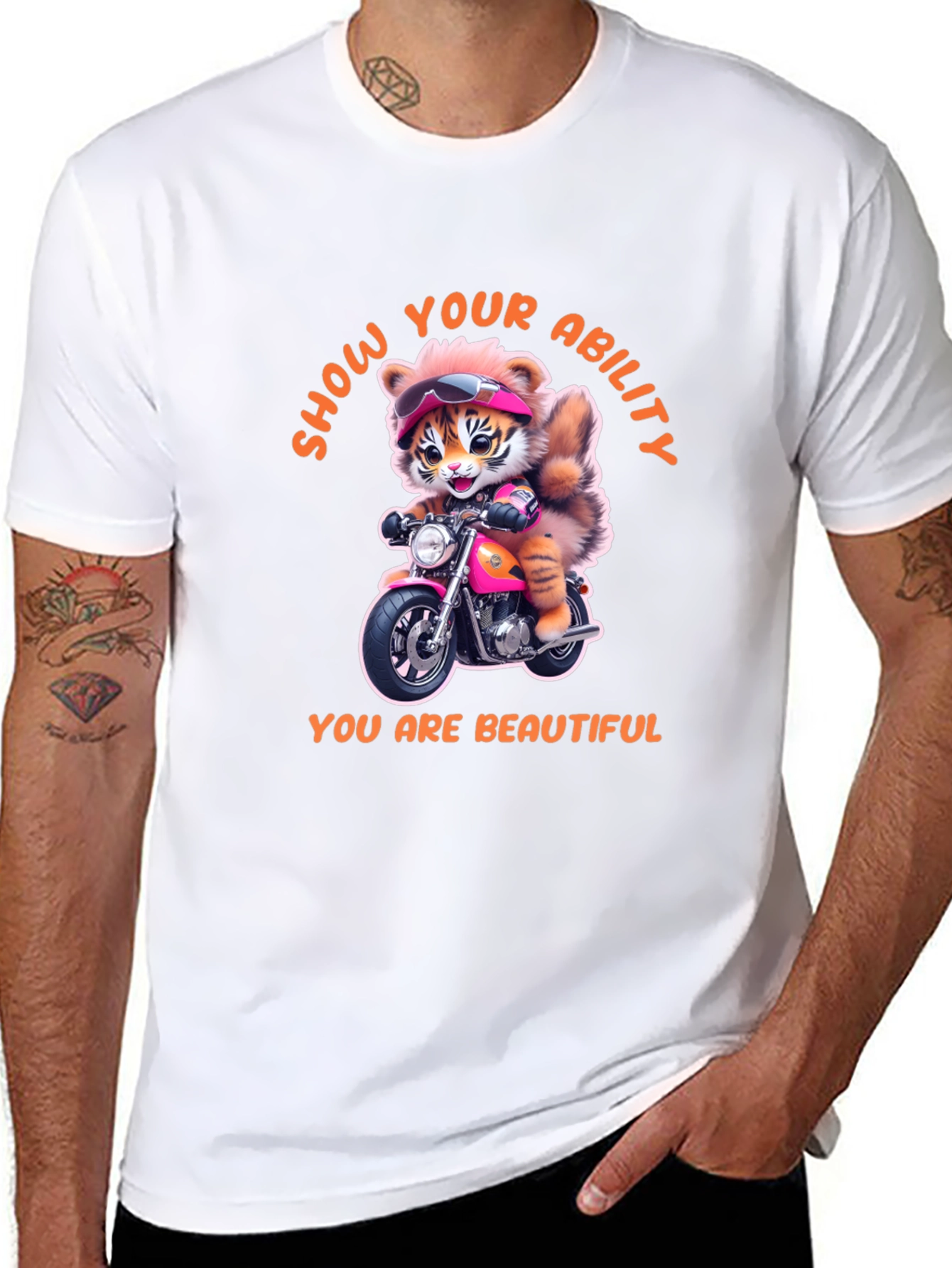 Motorcycle Tiger Graphic Tee - Show Your Ability