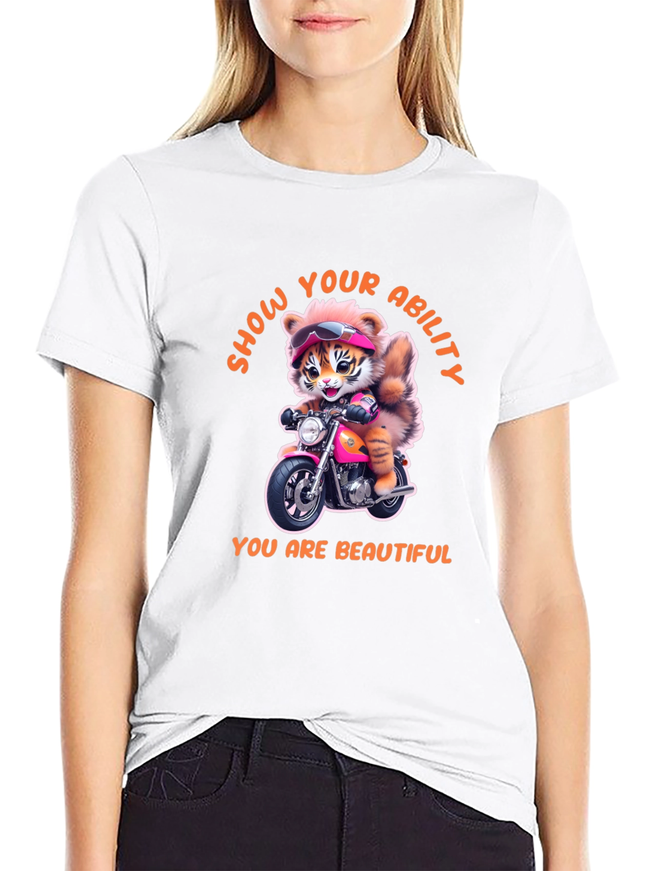 Motorcycle Tiger Graphic Tee - Show Your Ability