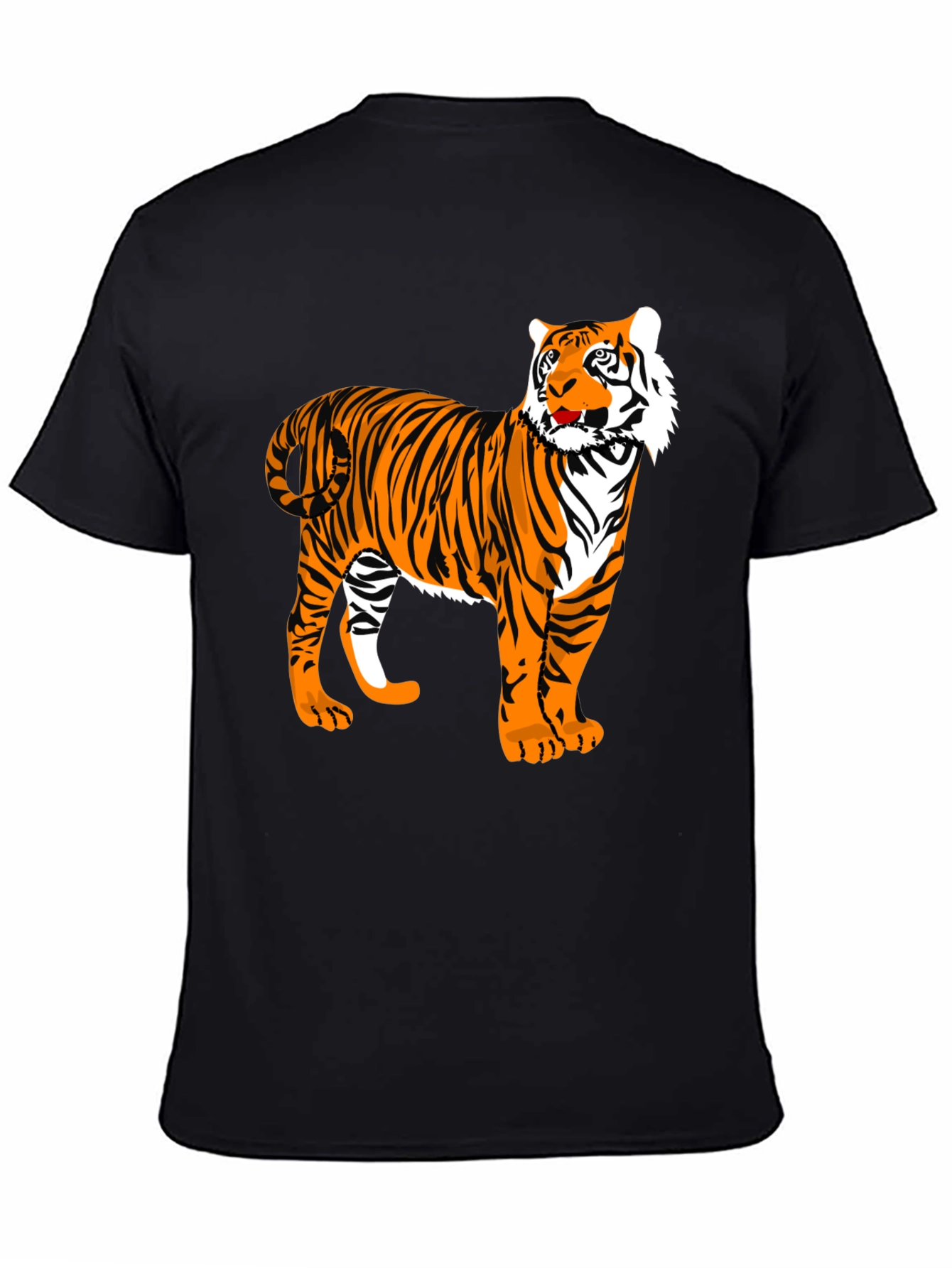 Tiger Graphic Print Black T-Shirt