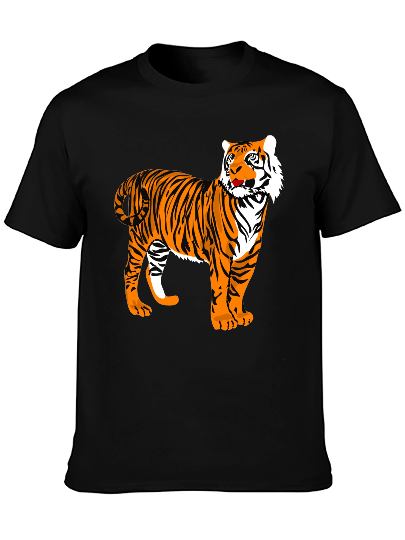 Tiger Graphic Print Black T-Shirt