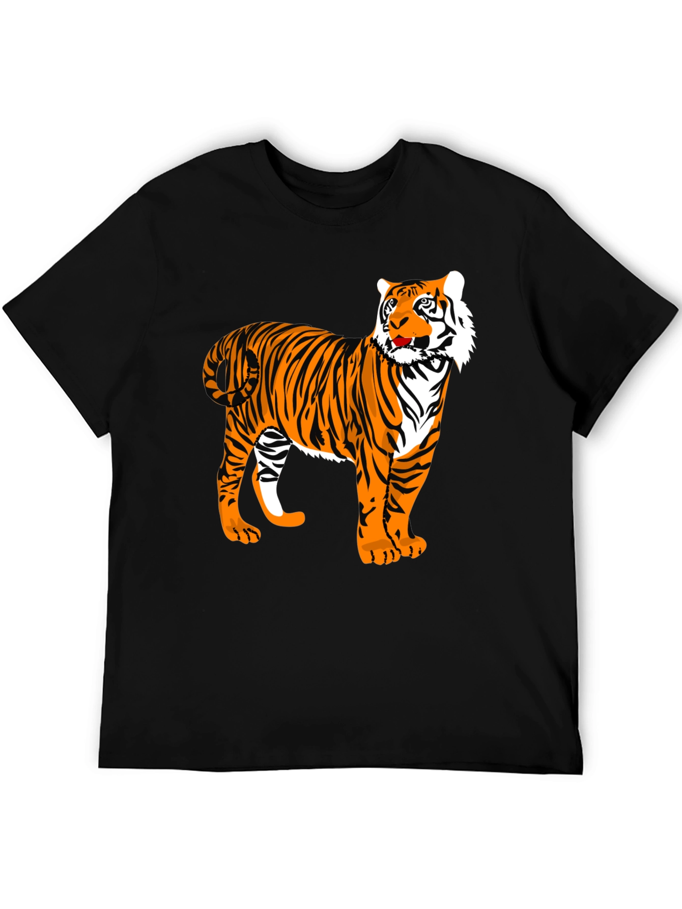 Tiger Graphic Print Black T-Shirt