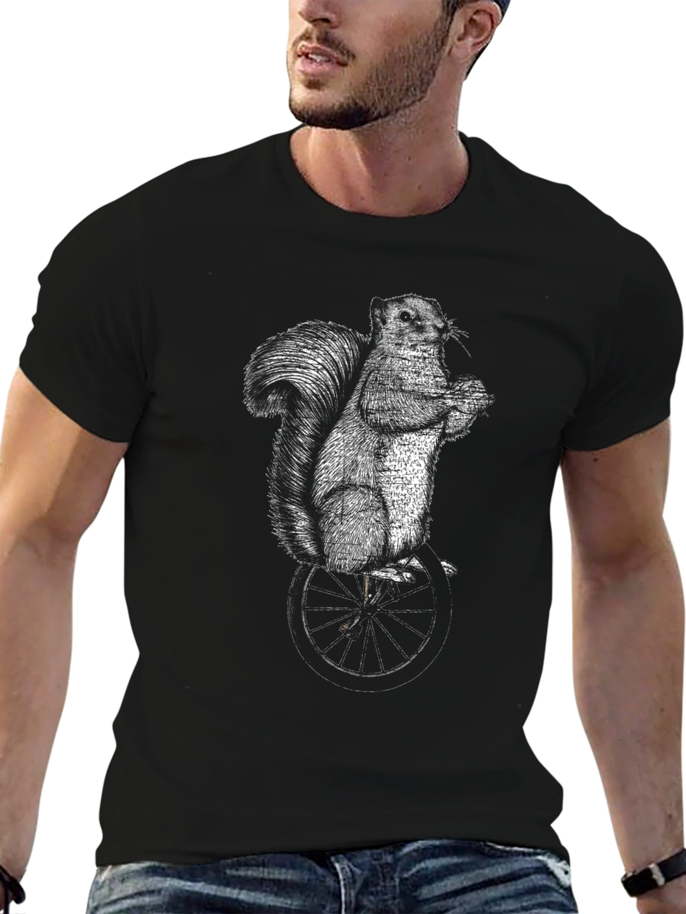 Squirrel On Unicycle Graphic Tee