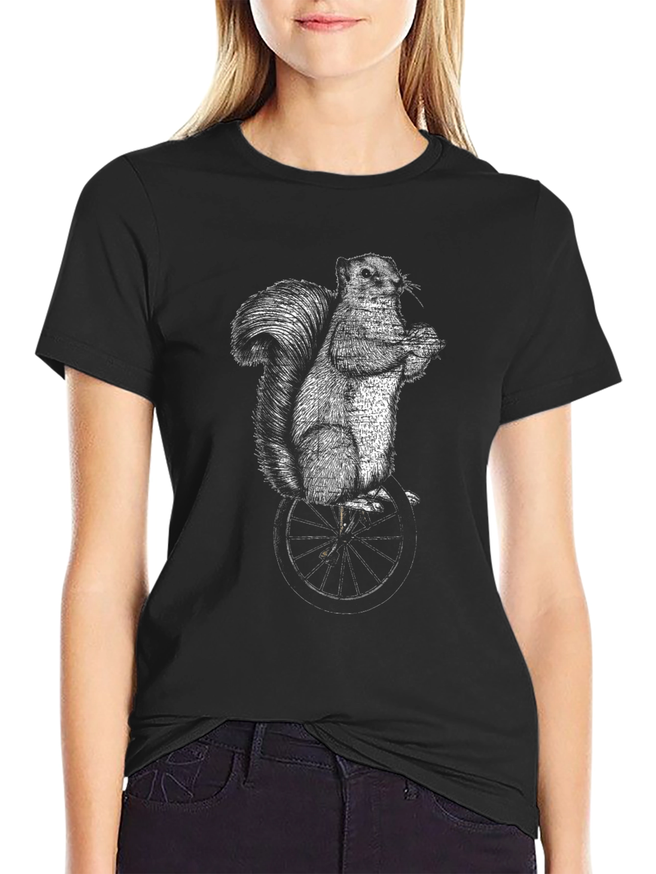 Squirrel On Unicycle Graphic Tee