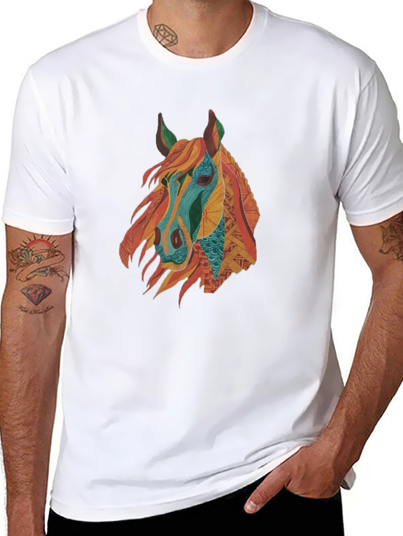 Horse Graphic Tee - Mens Black T-Shirt