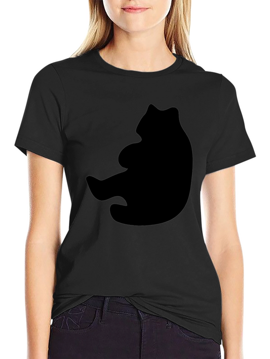 Bear Silhouette Graphic Black T-Shirt