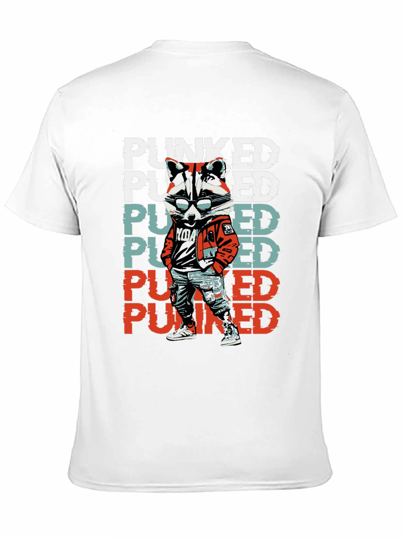 Punked Raccoon Graphic T-Shirt