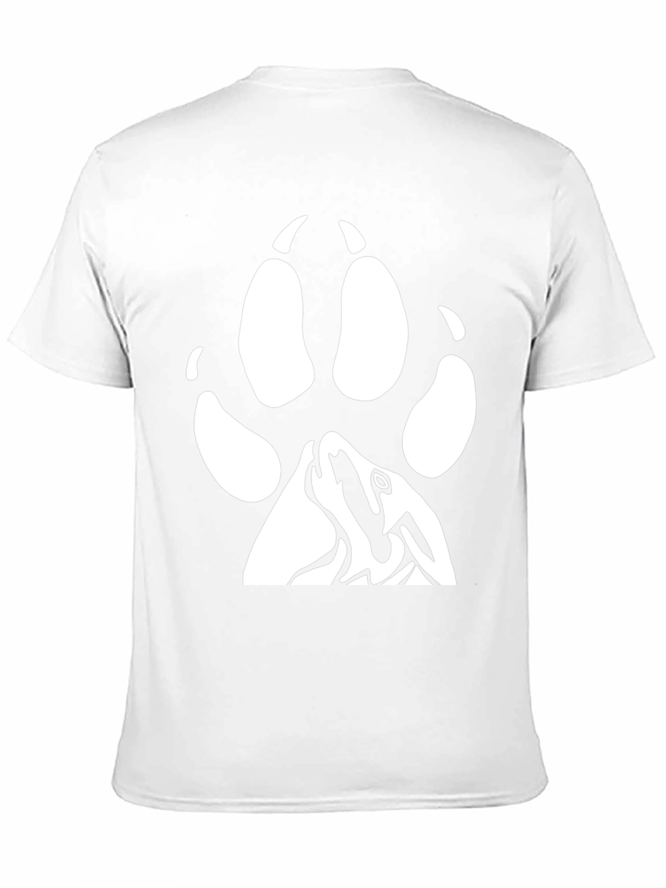 Wolf Paw Print T-Shirt - Black Cotton Tee