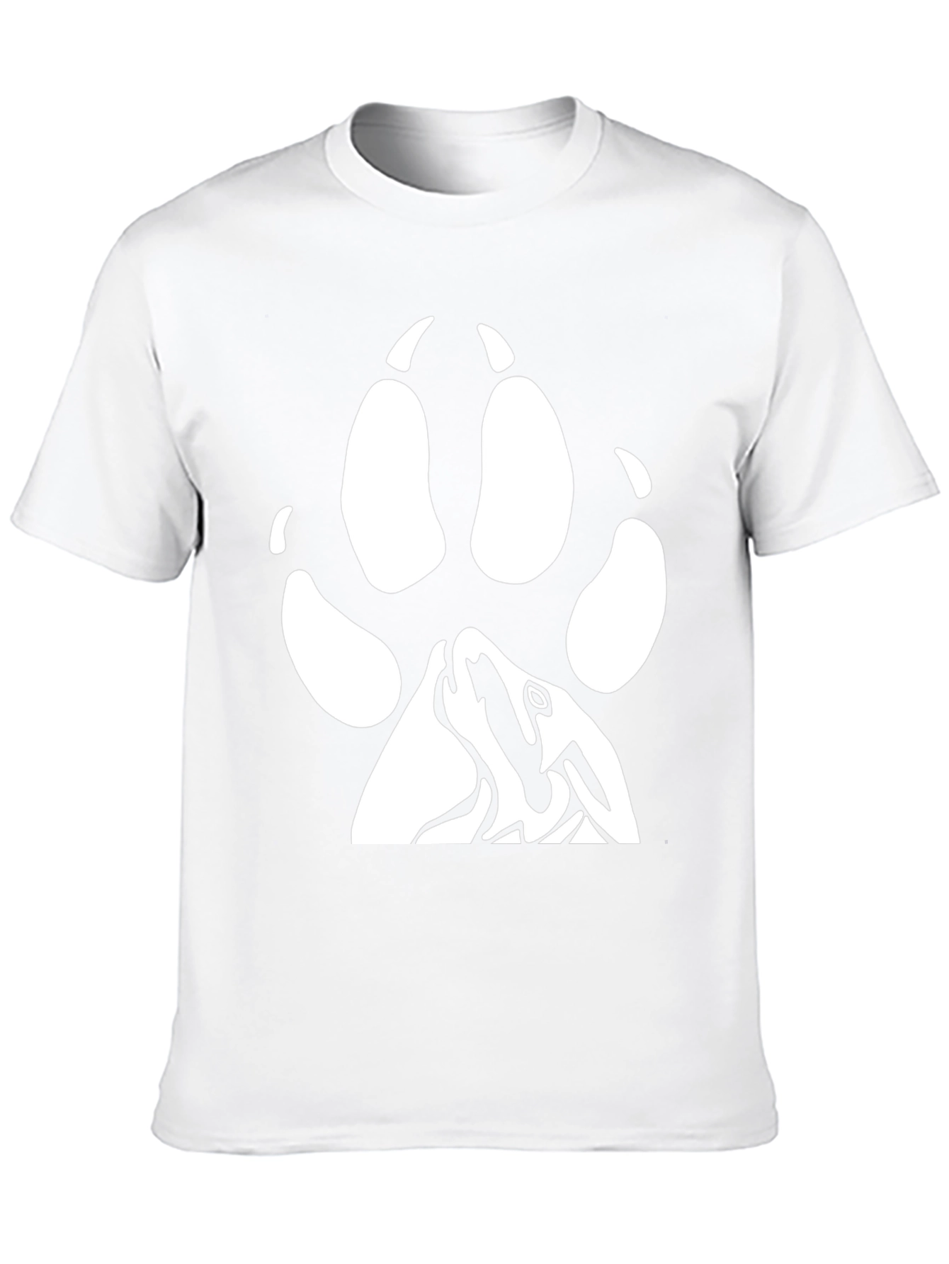 Wolf Paw Print T-Shirt - Black Cotton Tee