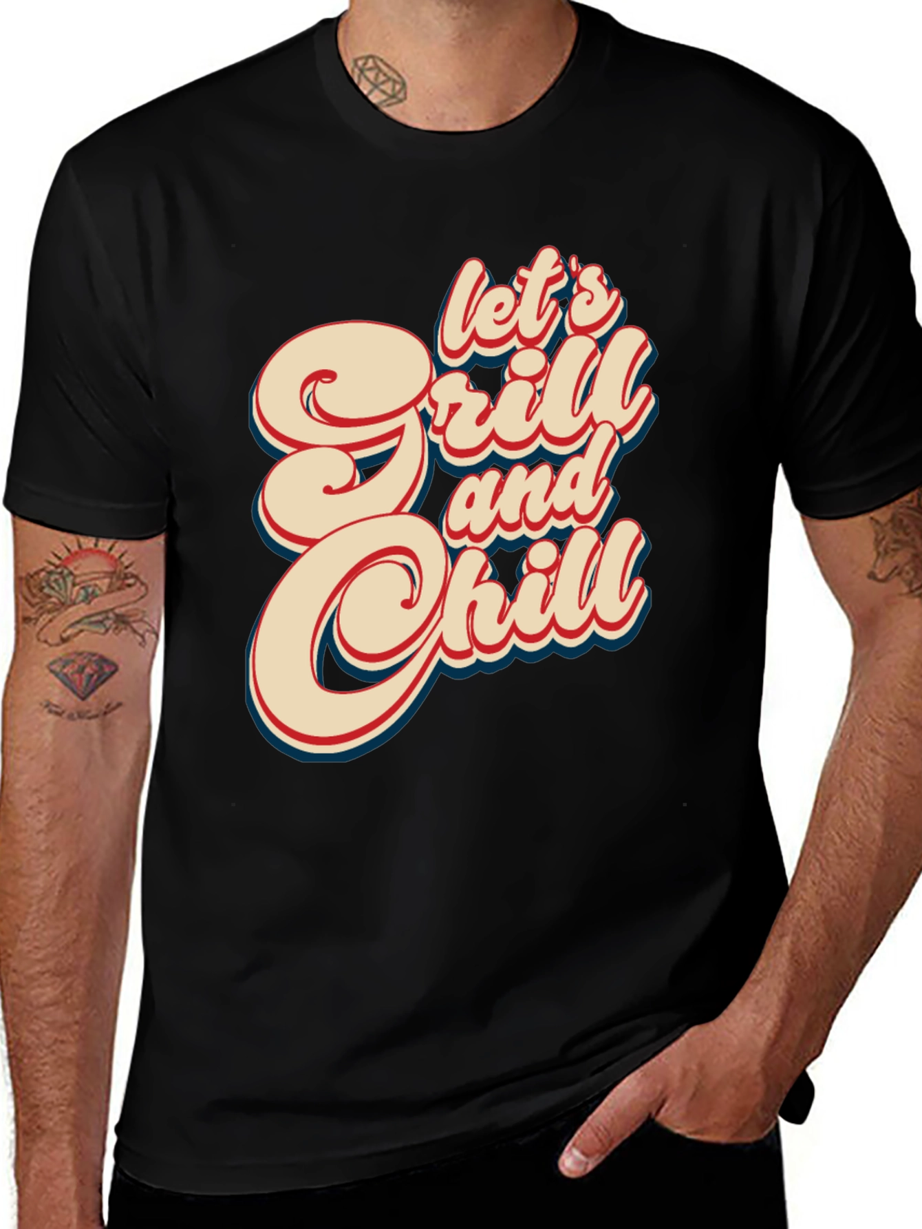 Lets Grill & Chill Retro Graphic Tee