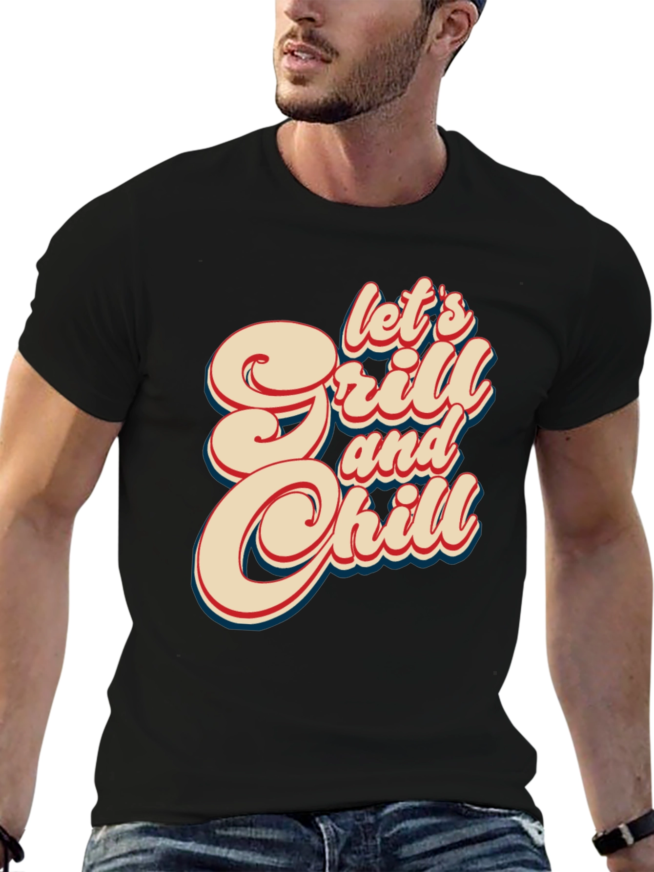 Lets Grill & Chill Retro Graphic Tee