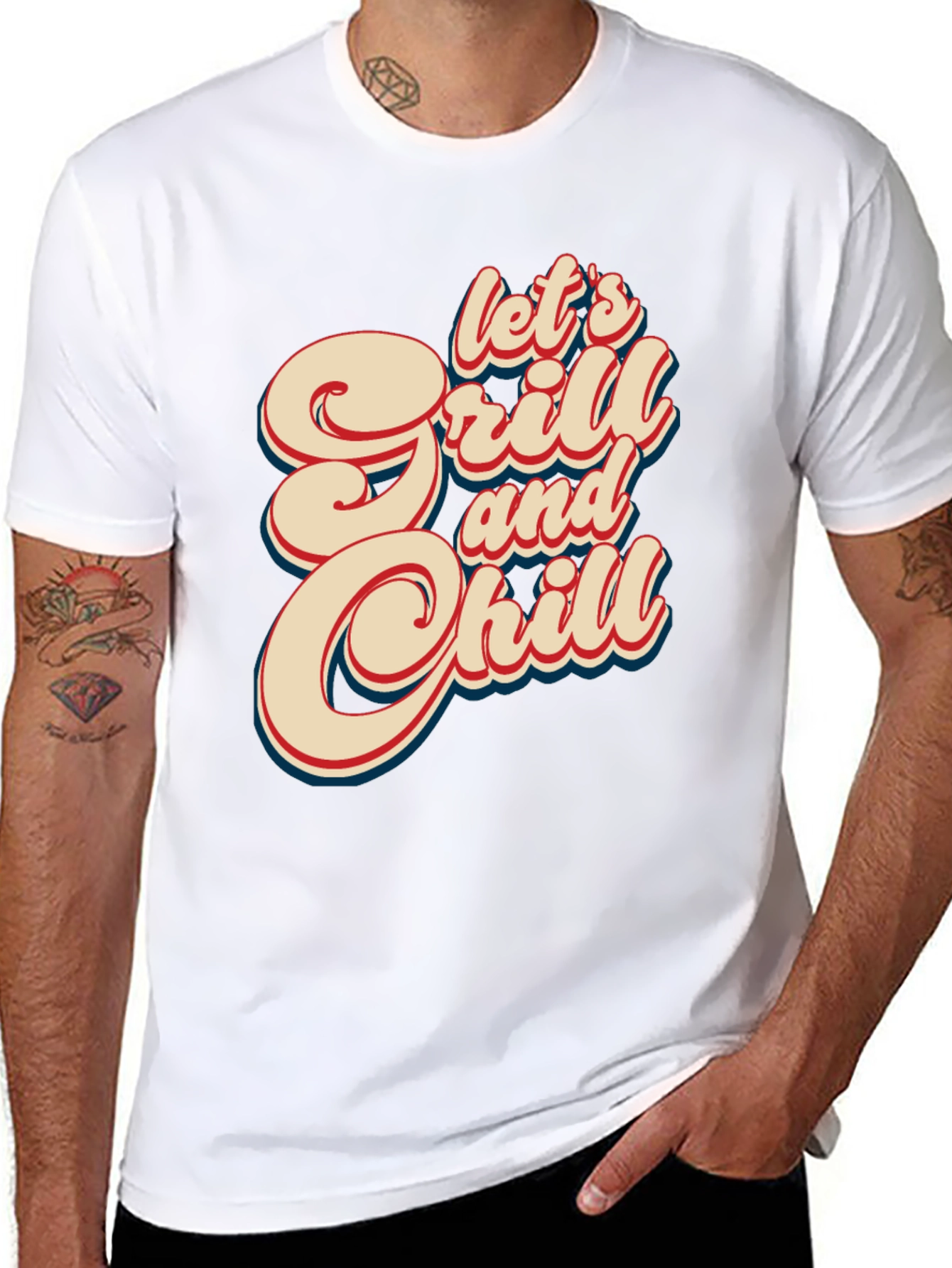 Lets Grill & Chill Retro Graphic Tee