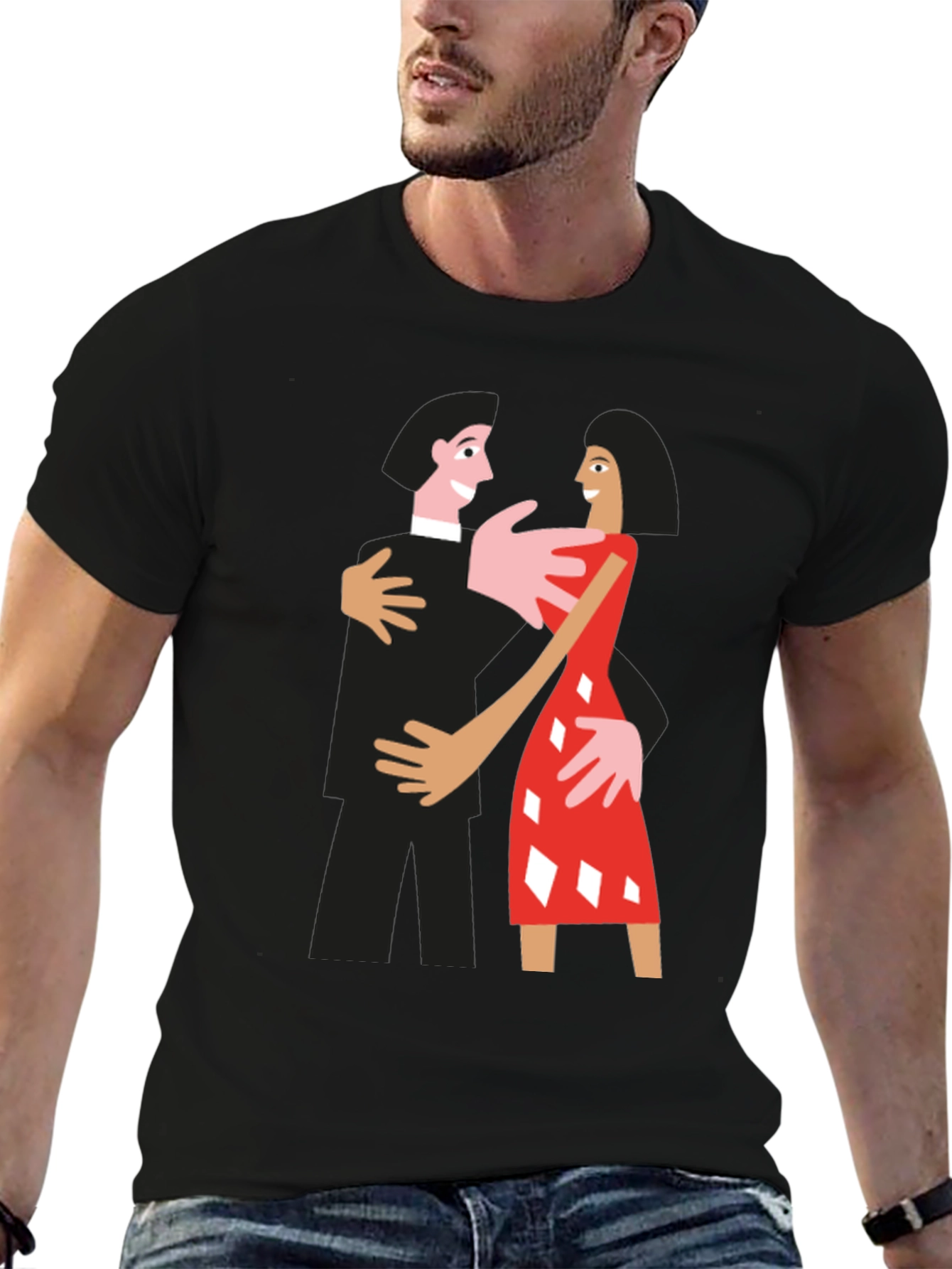 Dancing Couple Graphic Tee - Quirky Style