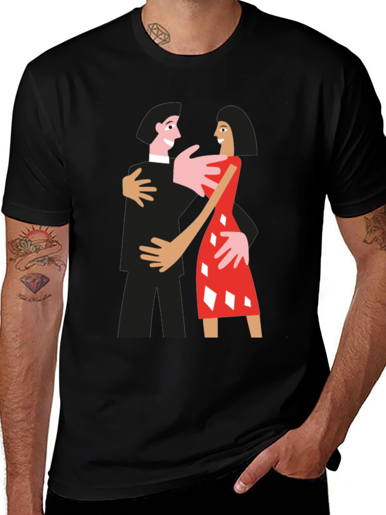 Dancing Couple Graphic Tee - Quirky Style