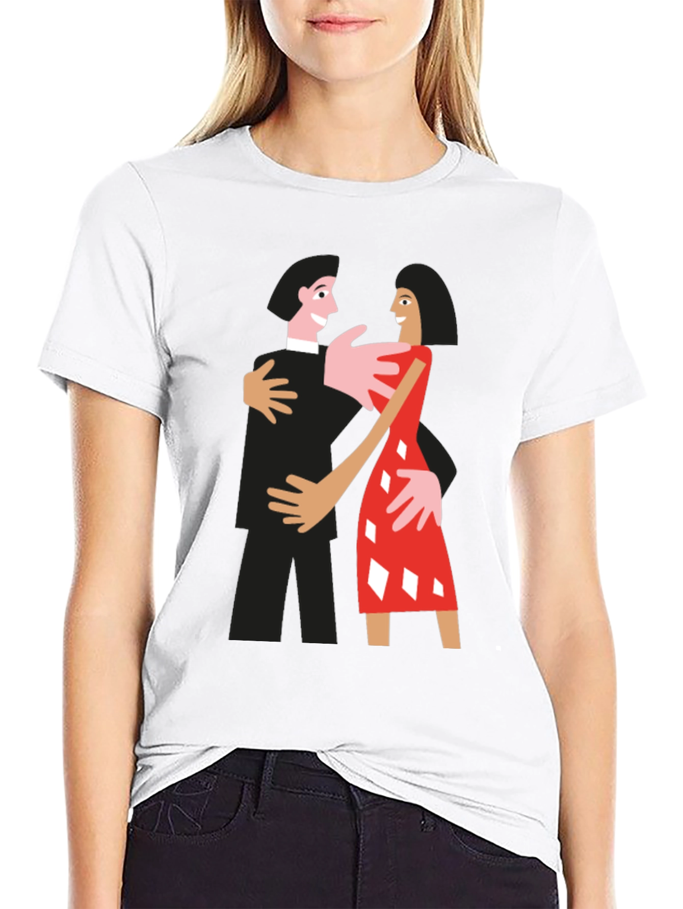 Dancing Couple Graphic Tee - Quirky Style
