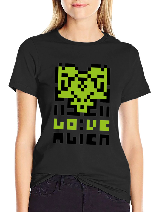 Pixelated Alien Love T-Shirt