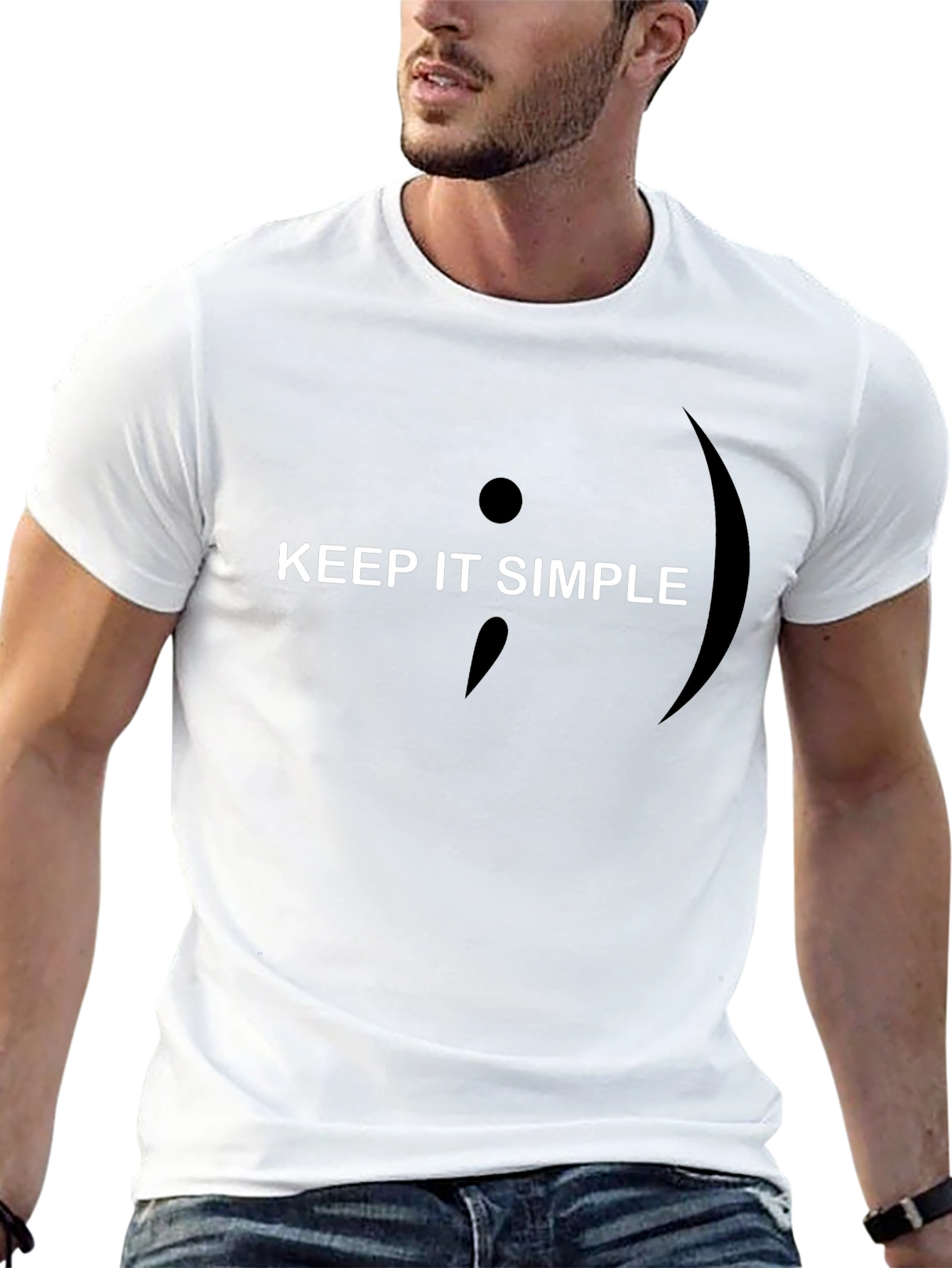 Keep It Simple Semicolon T-Shirt - Black