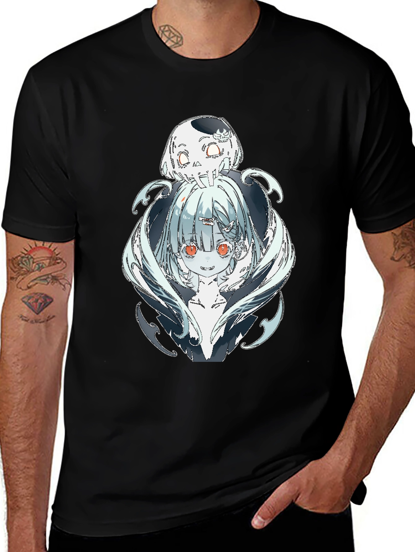 Anime Graphic Black T-Shirt - Death Character