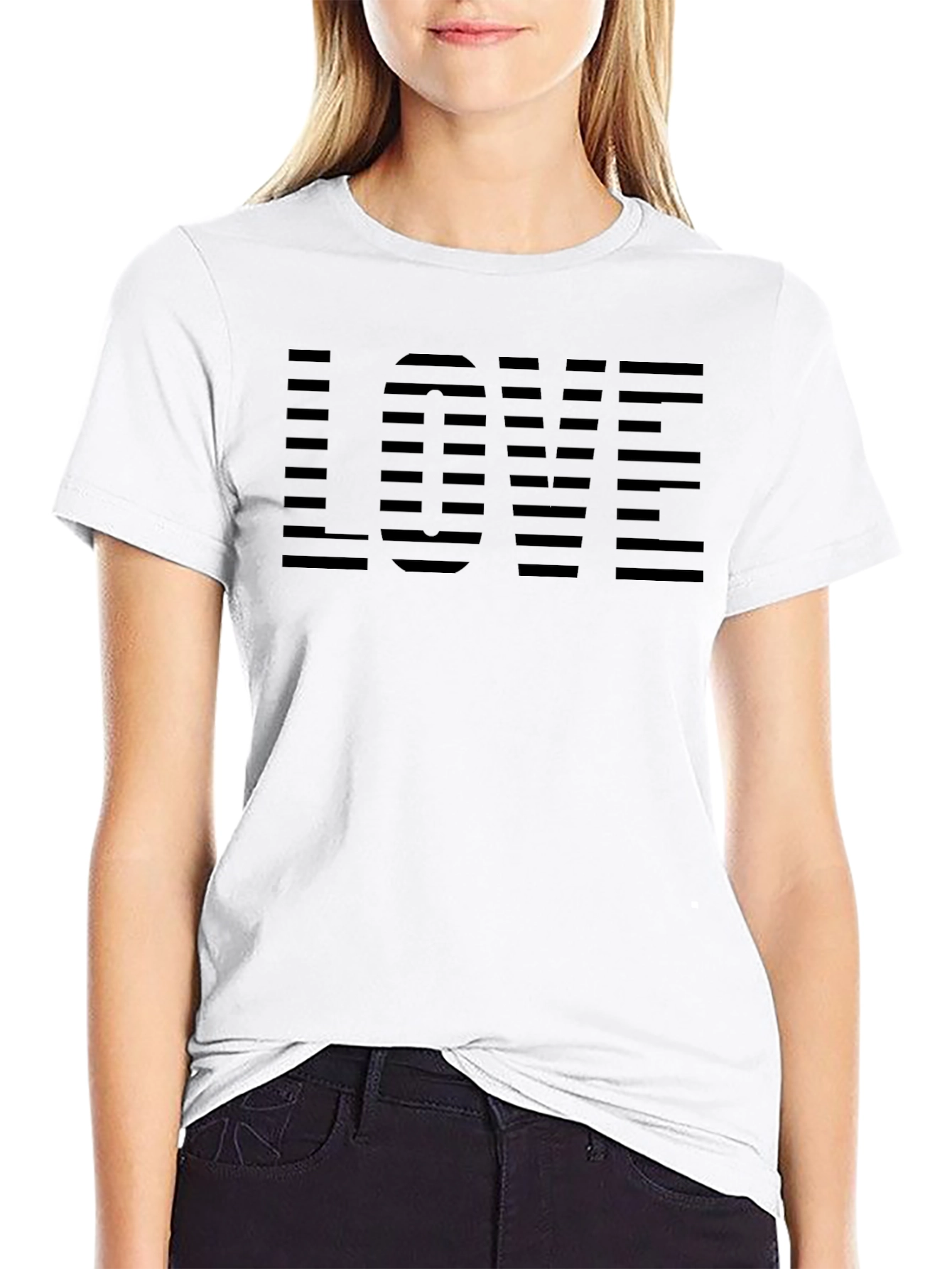 LOVE Striped Graphic Tee - Trendy Mens Casual Shirt