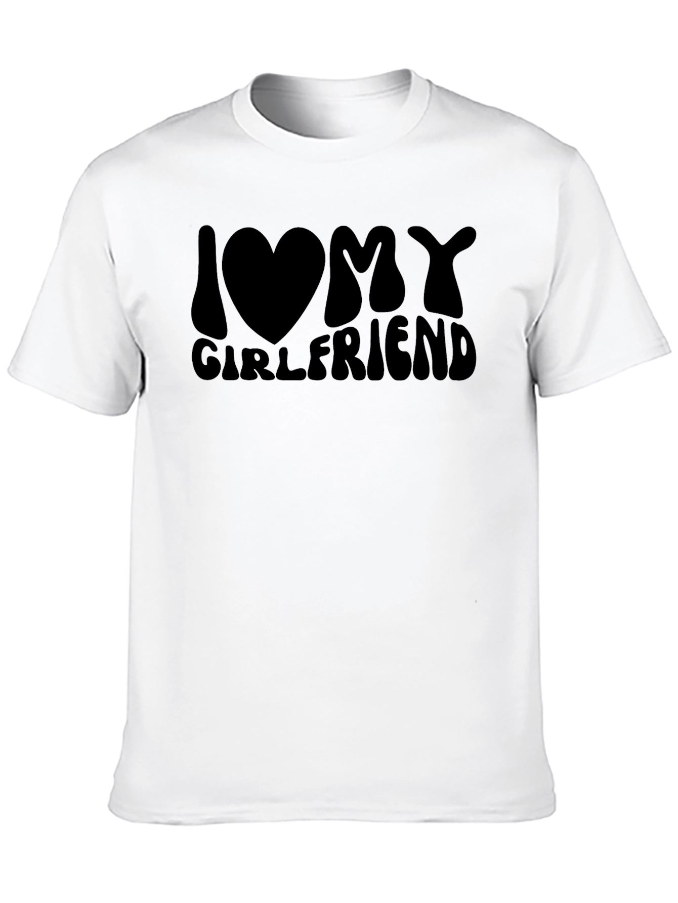 I Love My Girlfriend Black Graphic Tee Shirt