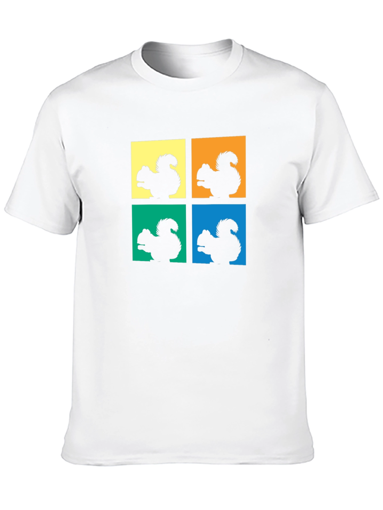 Squirrel Pop Art Black T-Shirt