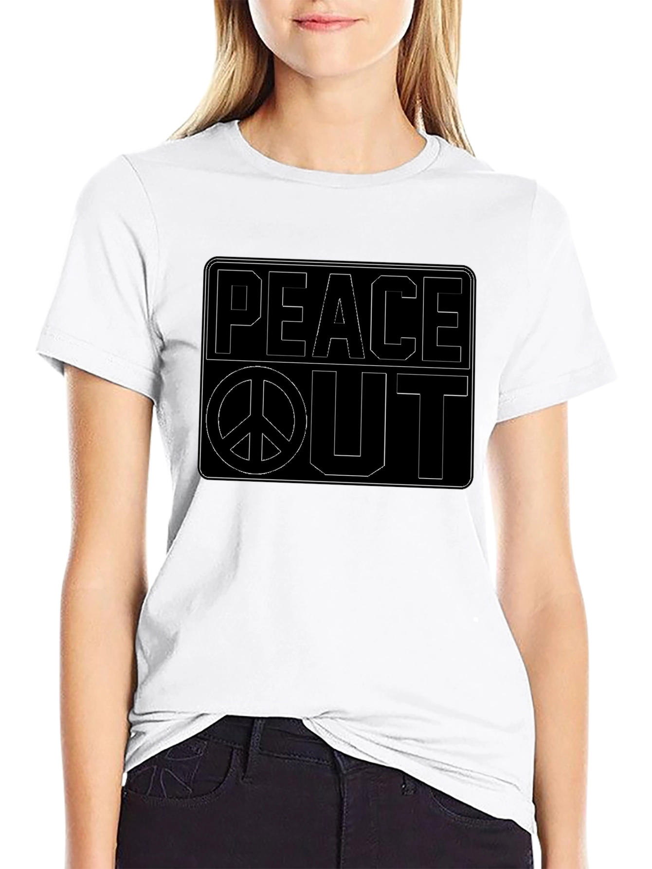 Peace Out T-Shirt - Black Graphic Tee