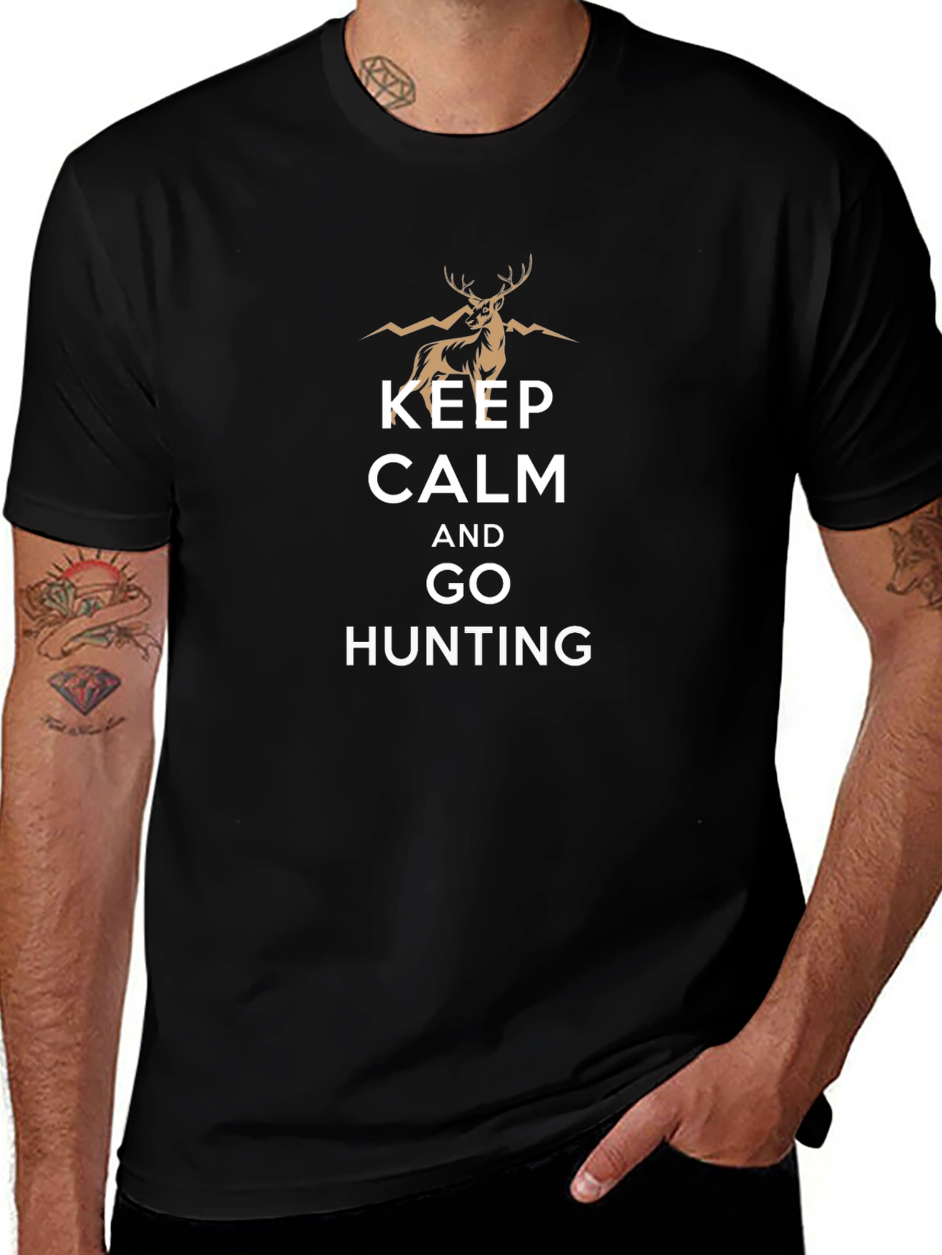 Keep Calm and Go Hunting Black T-Shirt