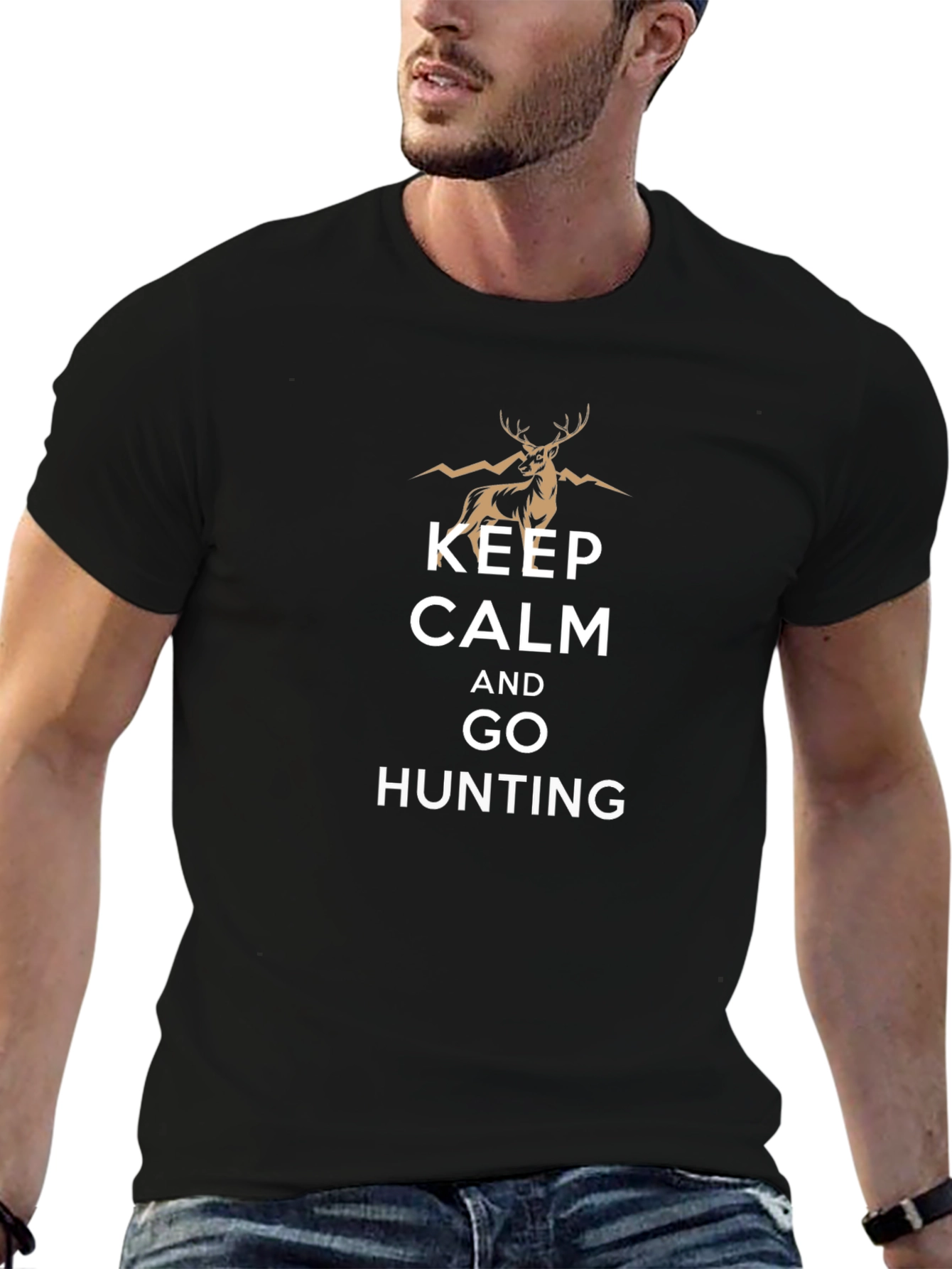 Keep Calm and Go Hunting Black T-Shirt