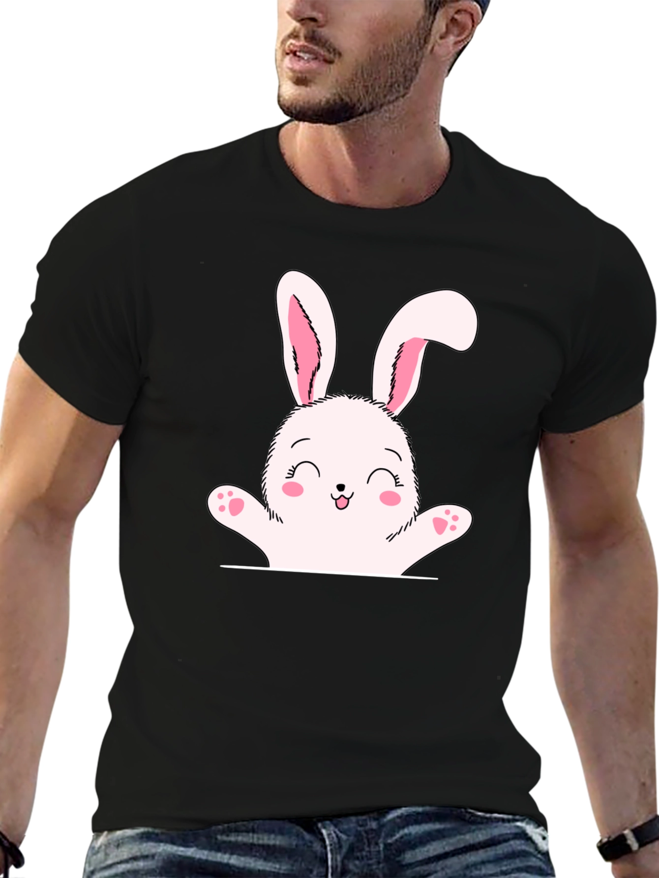 Cute Bunny Graphic Tee - Easter Shirt