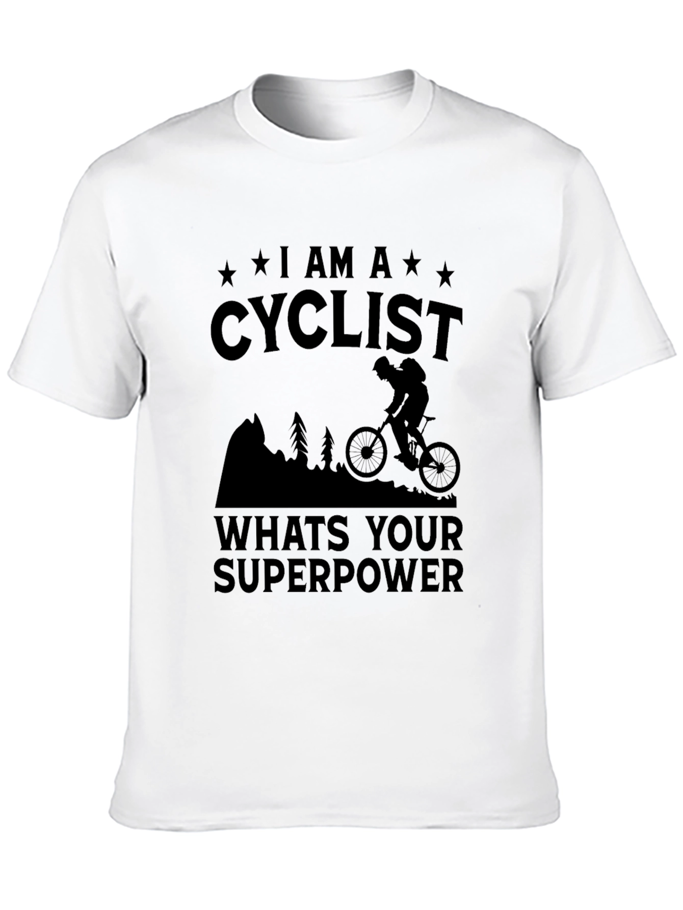 Cyclist Superpower Black T-Shirt for Men