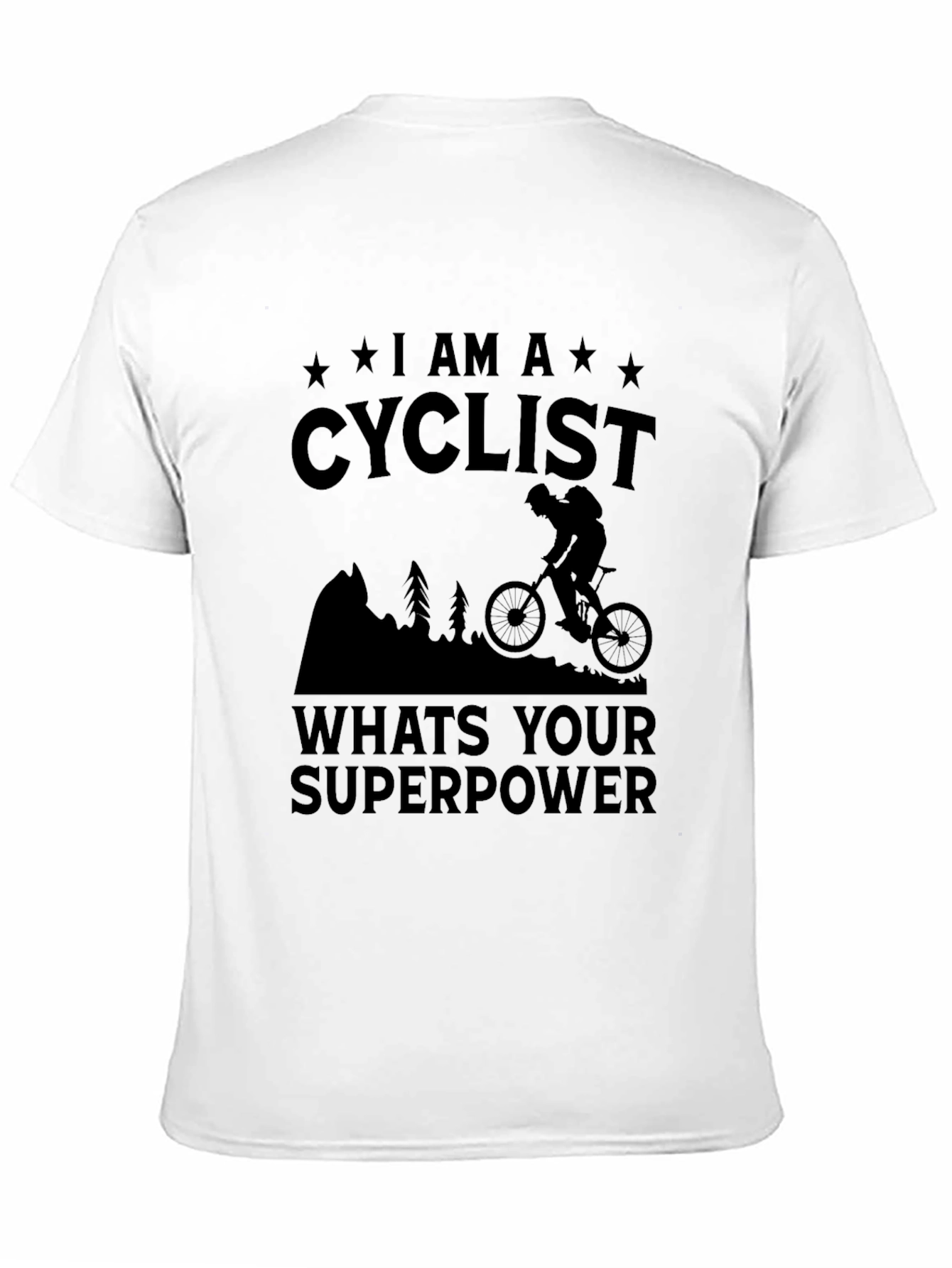 Cyclist Superpower Black T-Shirt for Men