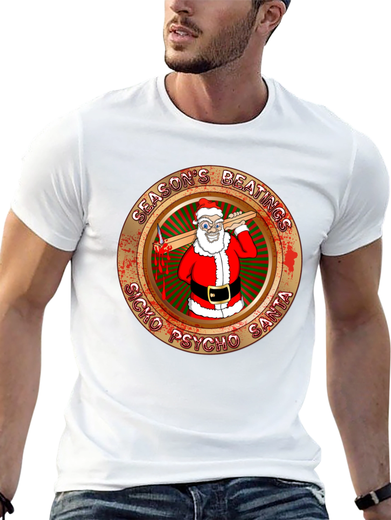 Seasons Beatings Sicko Psycho Santa T-Shirt