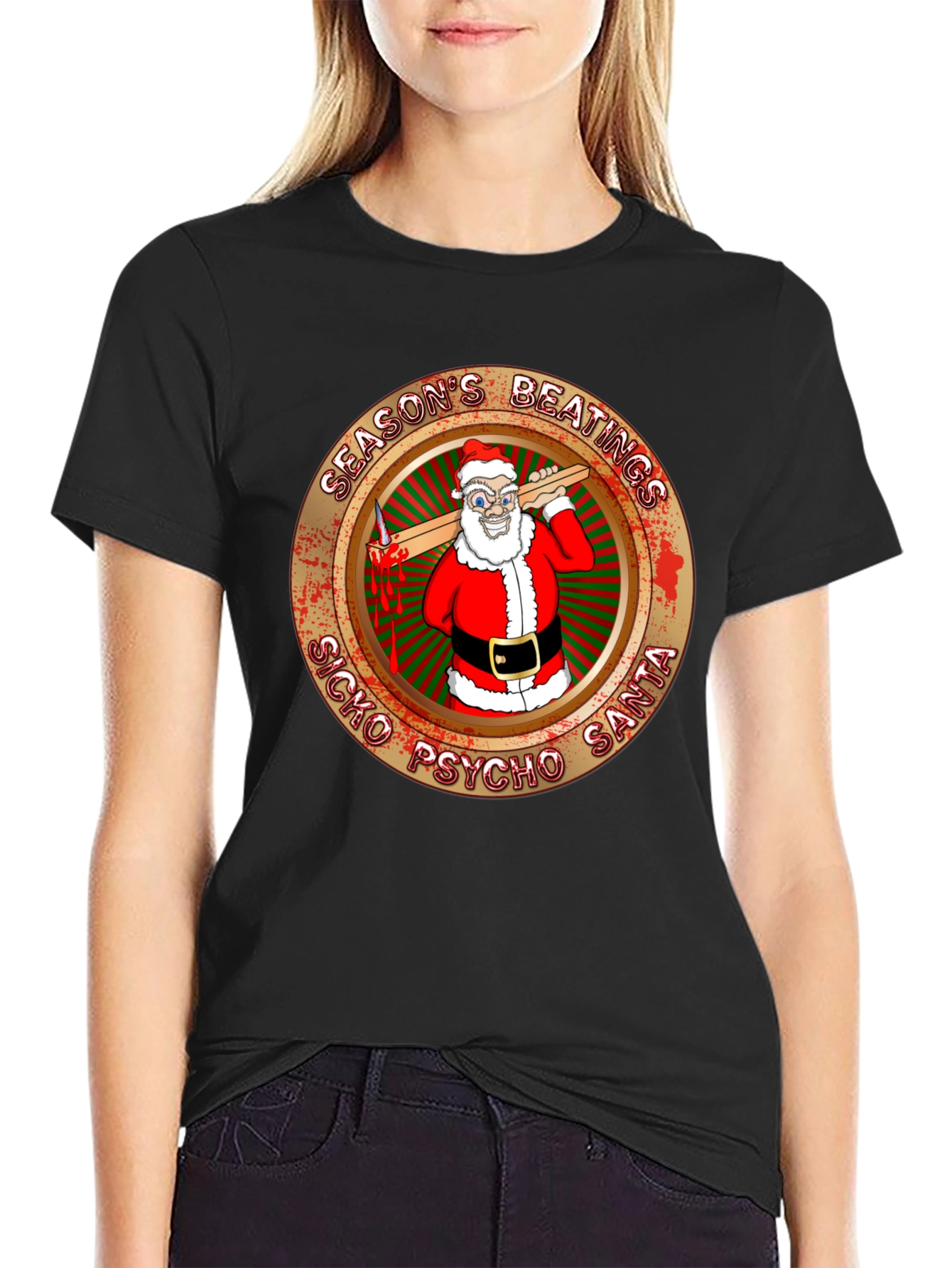 Seasons Beatings Sicko Psycho Santa T-Shirt