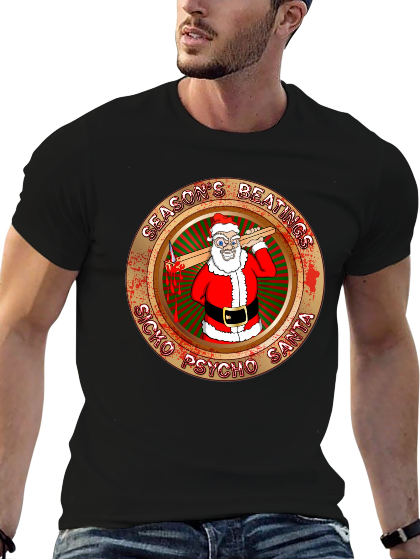 Seasons Beatings Sicko Psycho Santa T-Shirt