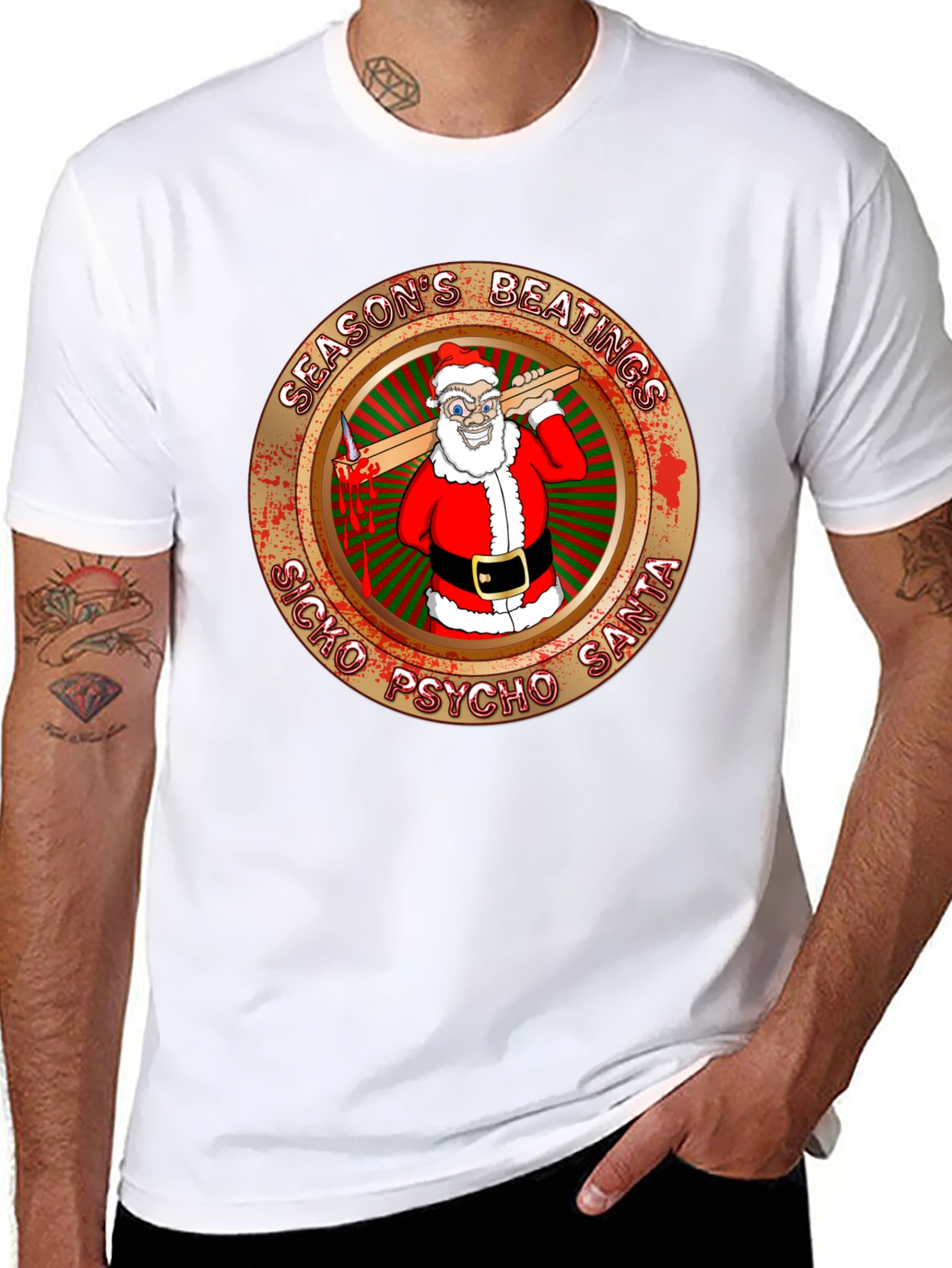 Seasons Beatings Sicko Psycho Santa T-Shirt